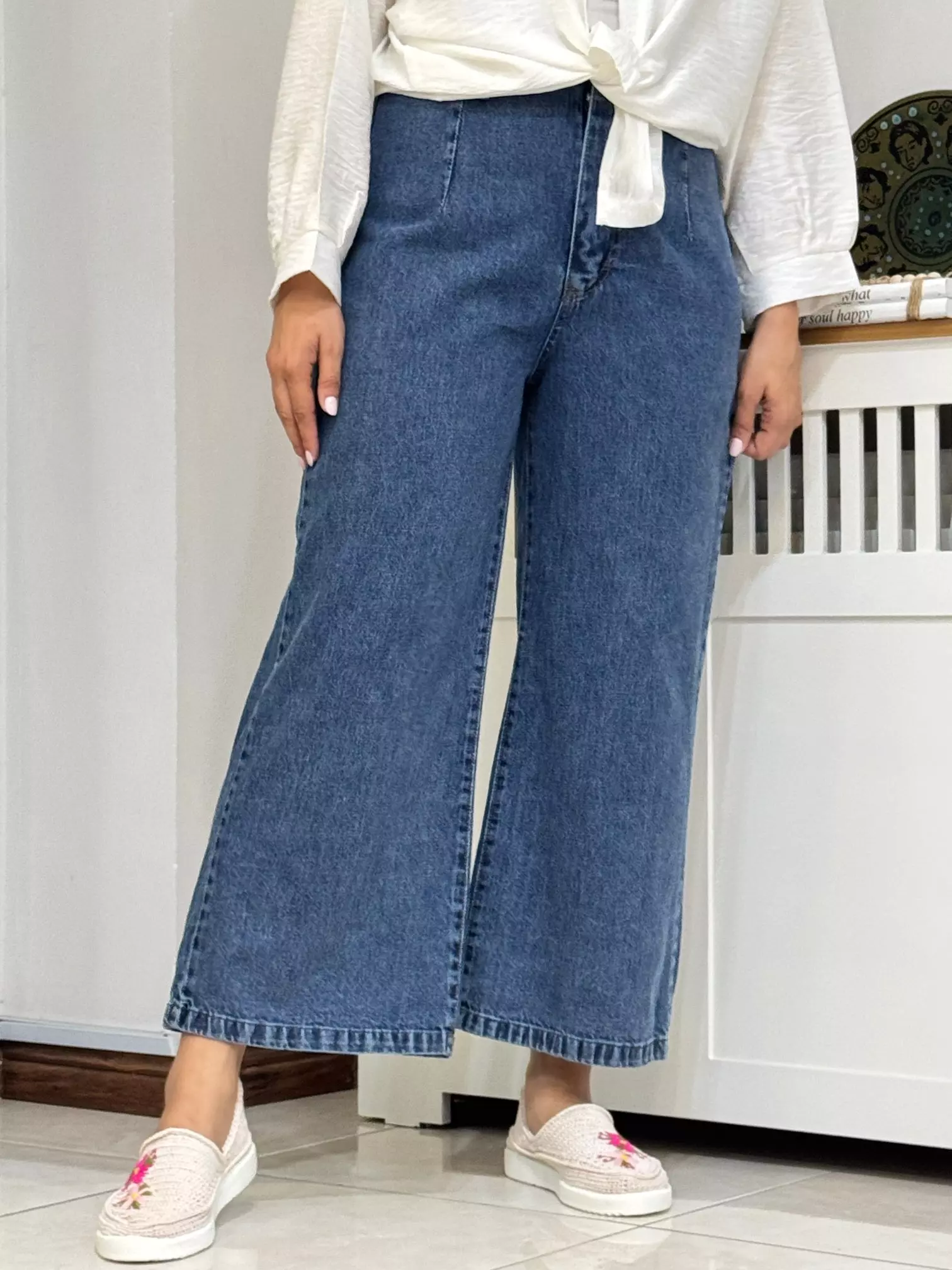 شلوار جین واید لگ سلین