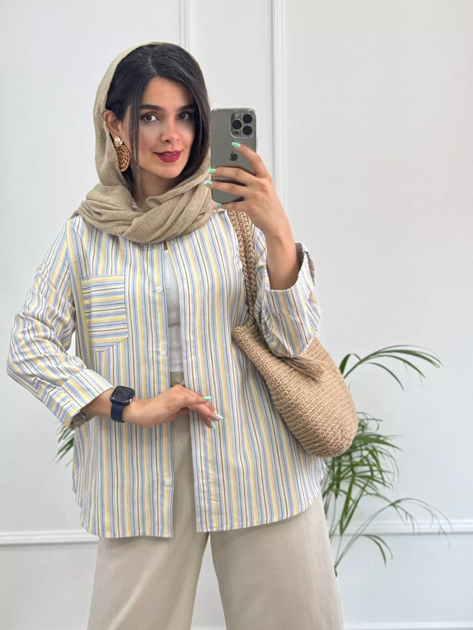 مانتو لینن راه راه آنِه