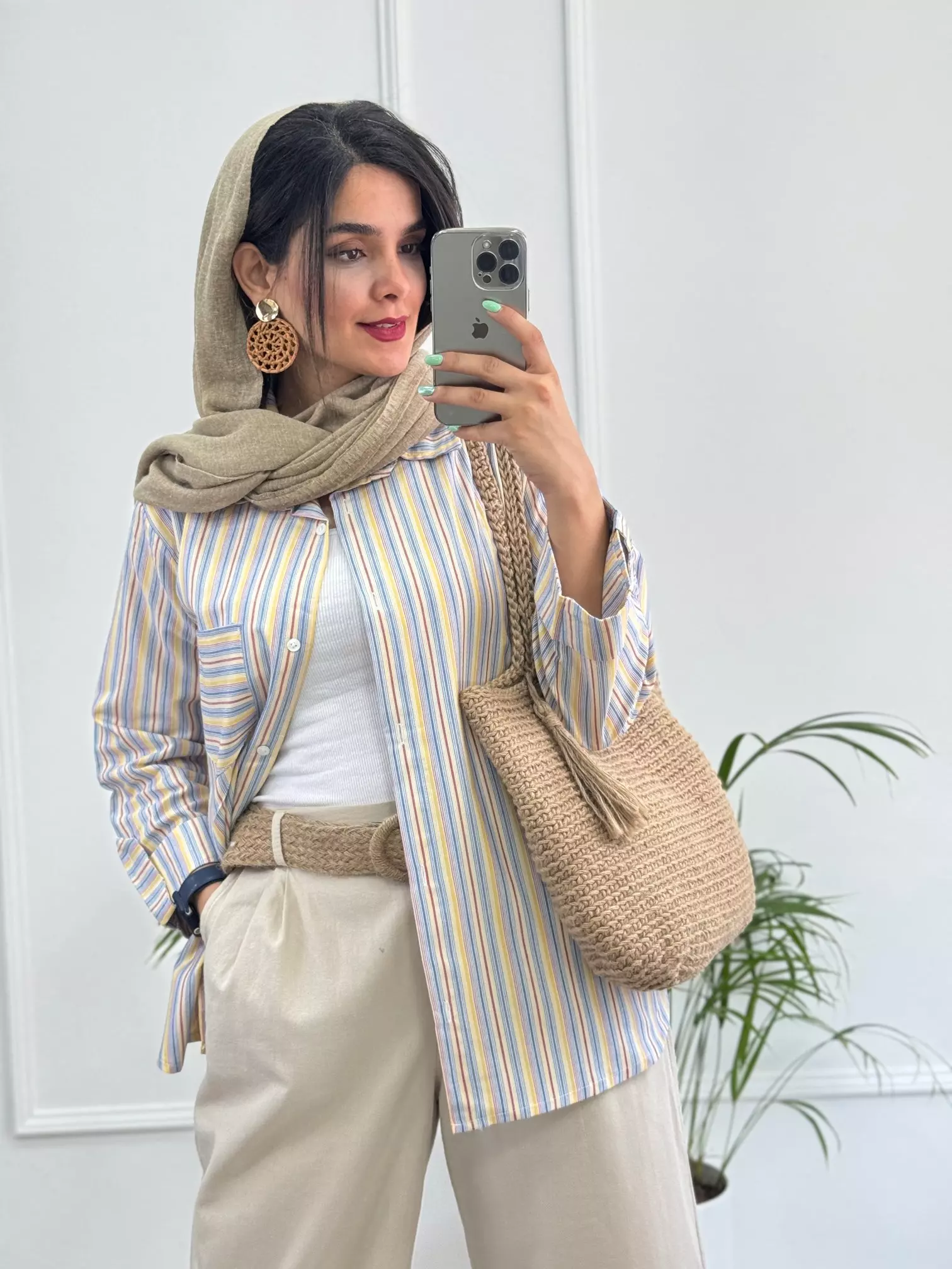 مانتو لینن راه راه آنِه