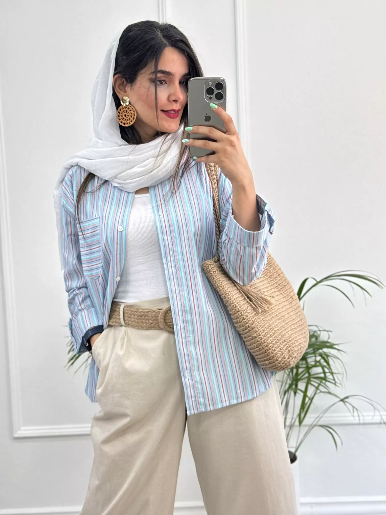 مانتو لینن راه راه آنِه