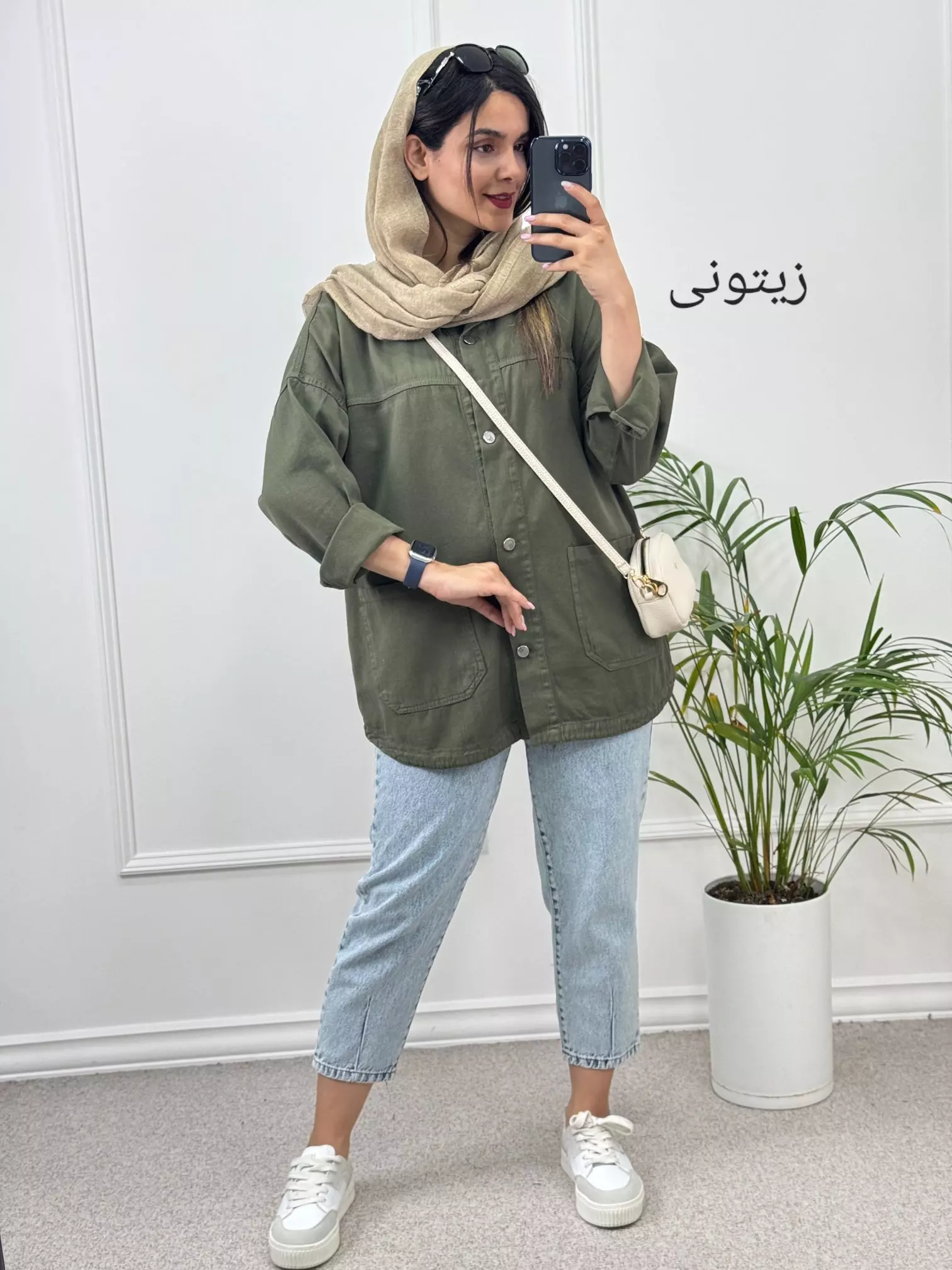 مانتو کتان جیب پایین