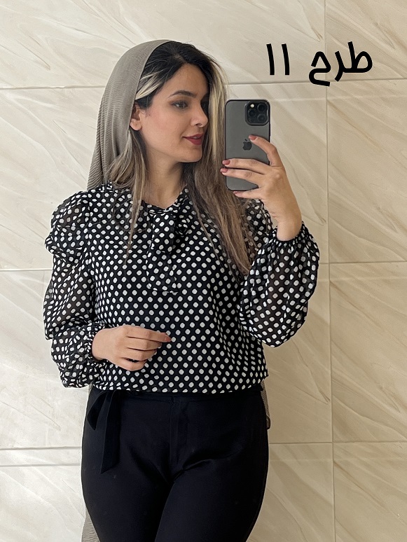 شومیز یقه کراواتی 3374