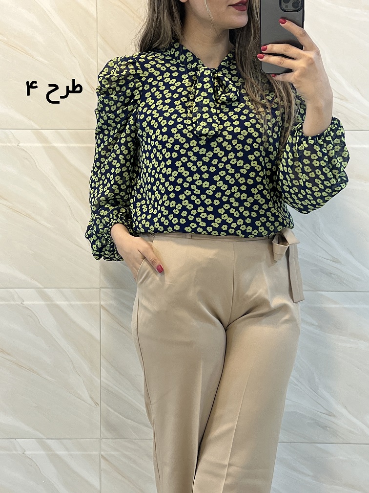شومیز یقه کراواتی 3374