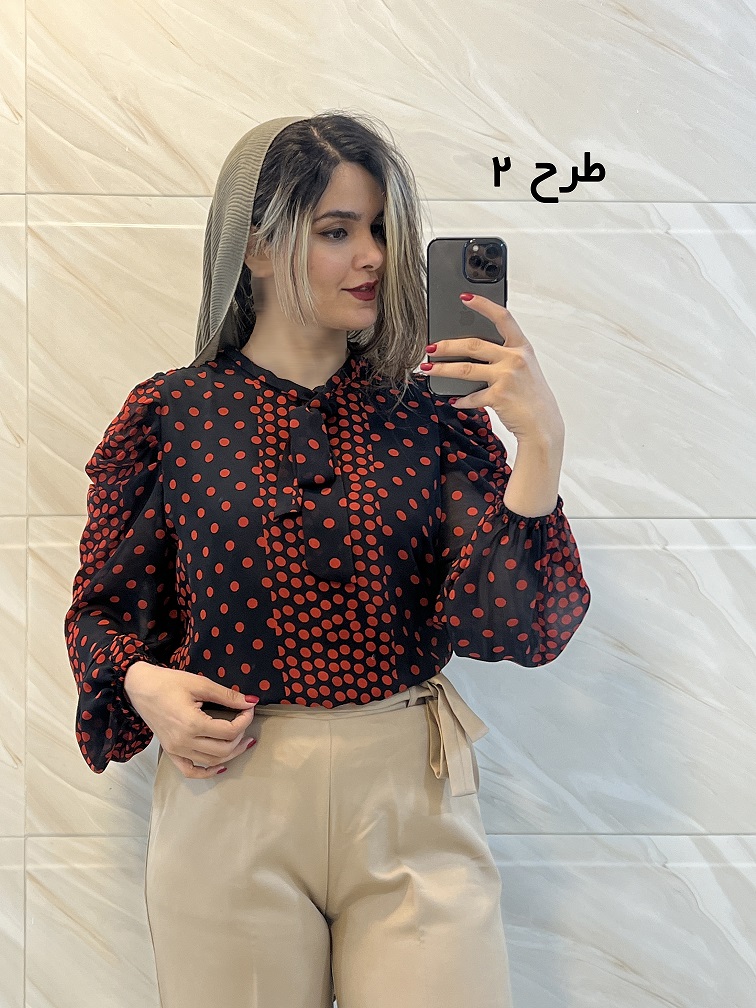 شومیز یقه کراواتی 3374