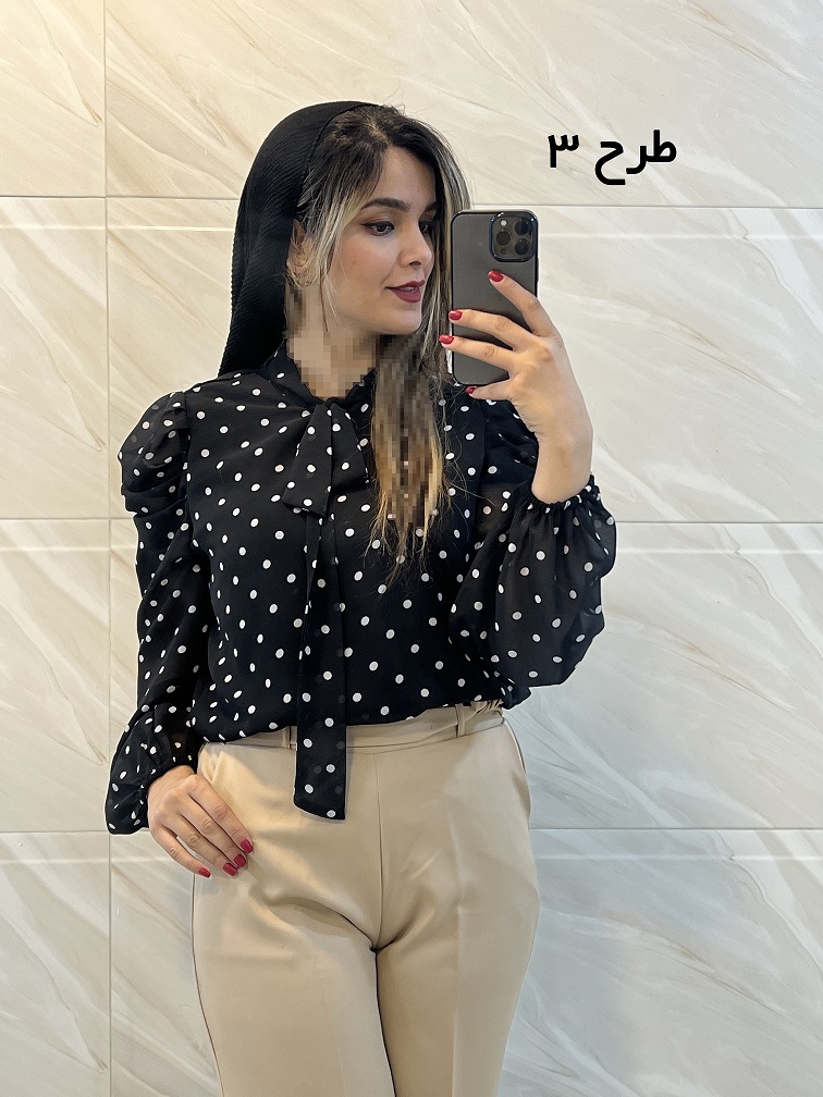 شومیز یقه کراواتی 3374