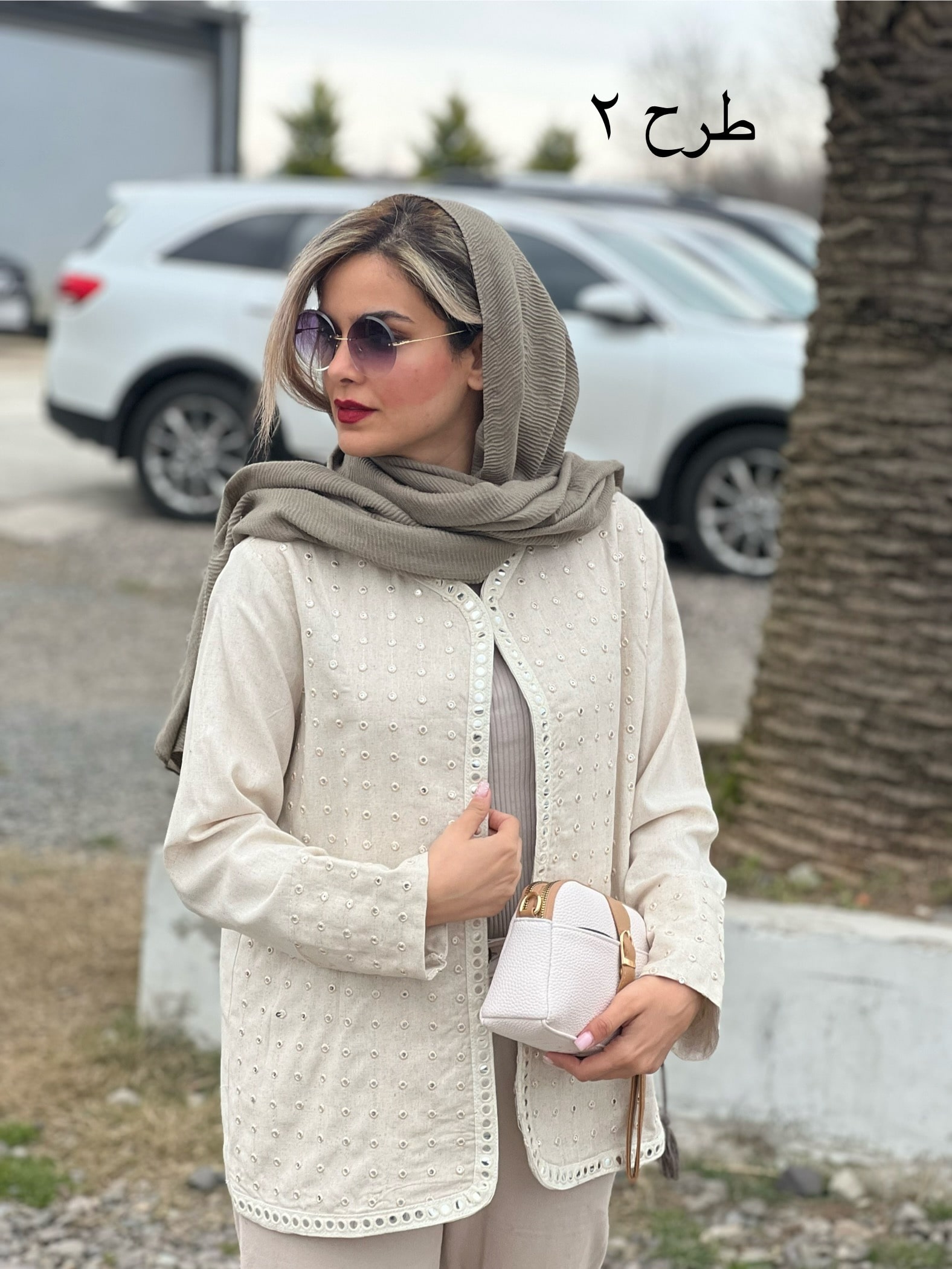 کت لینن آینه کاری