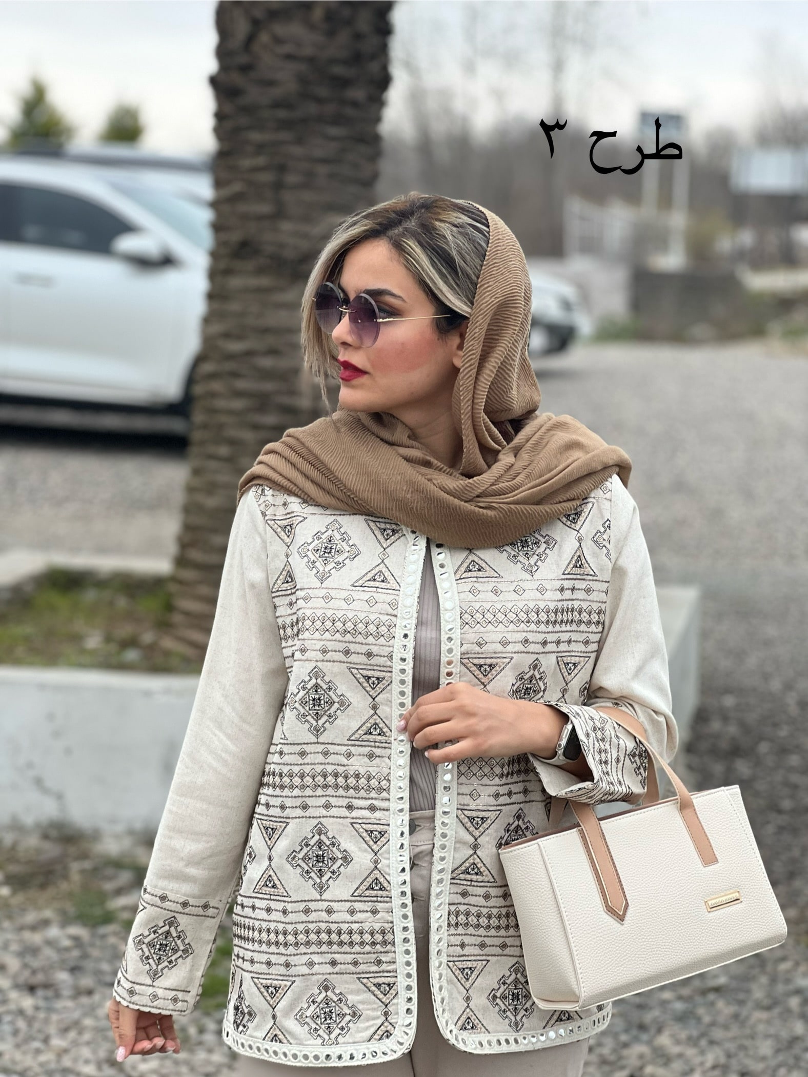 کت لینن آینه کاری