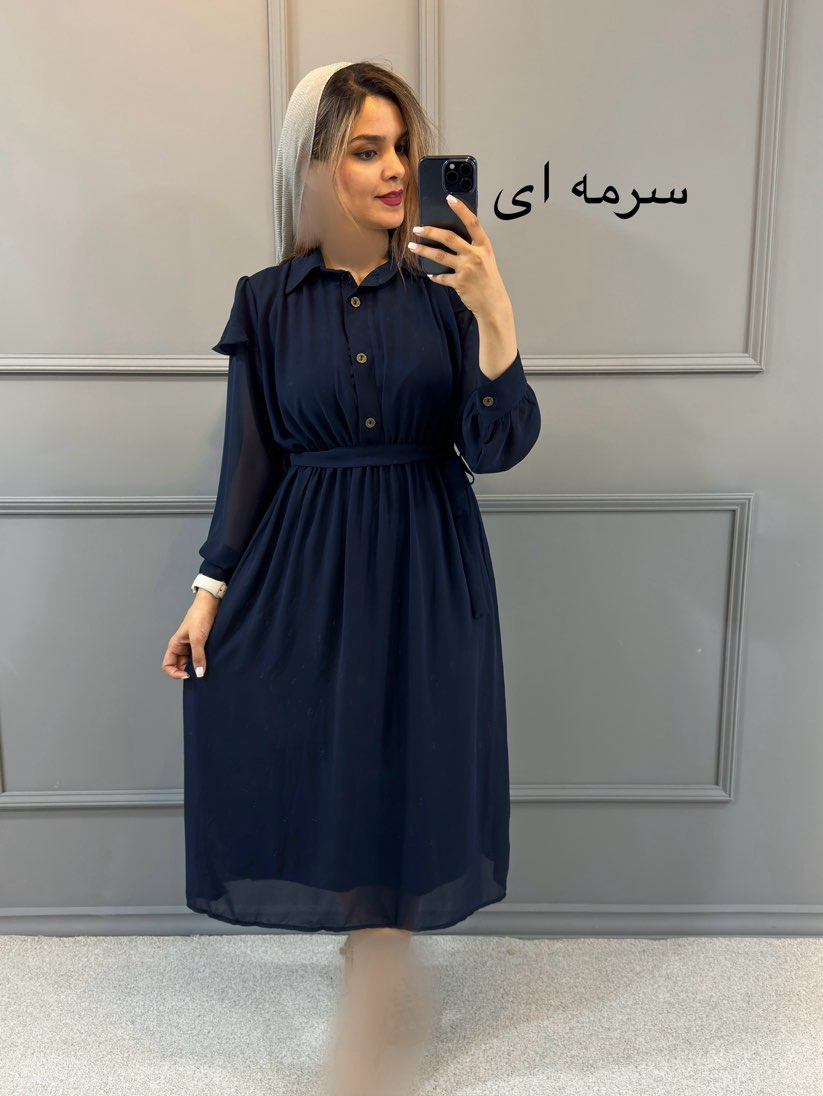 پیراهن حریر دکمه دار