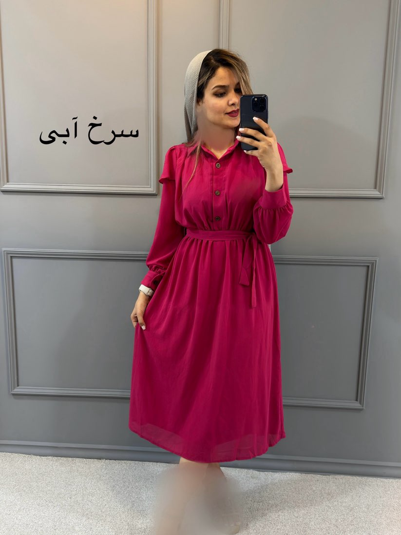 پیراهن حریر دکمه دار