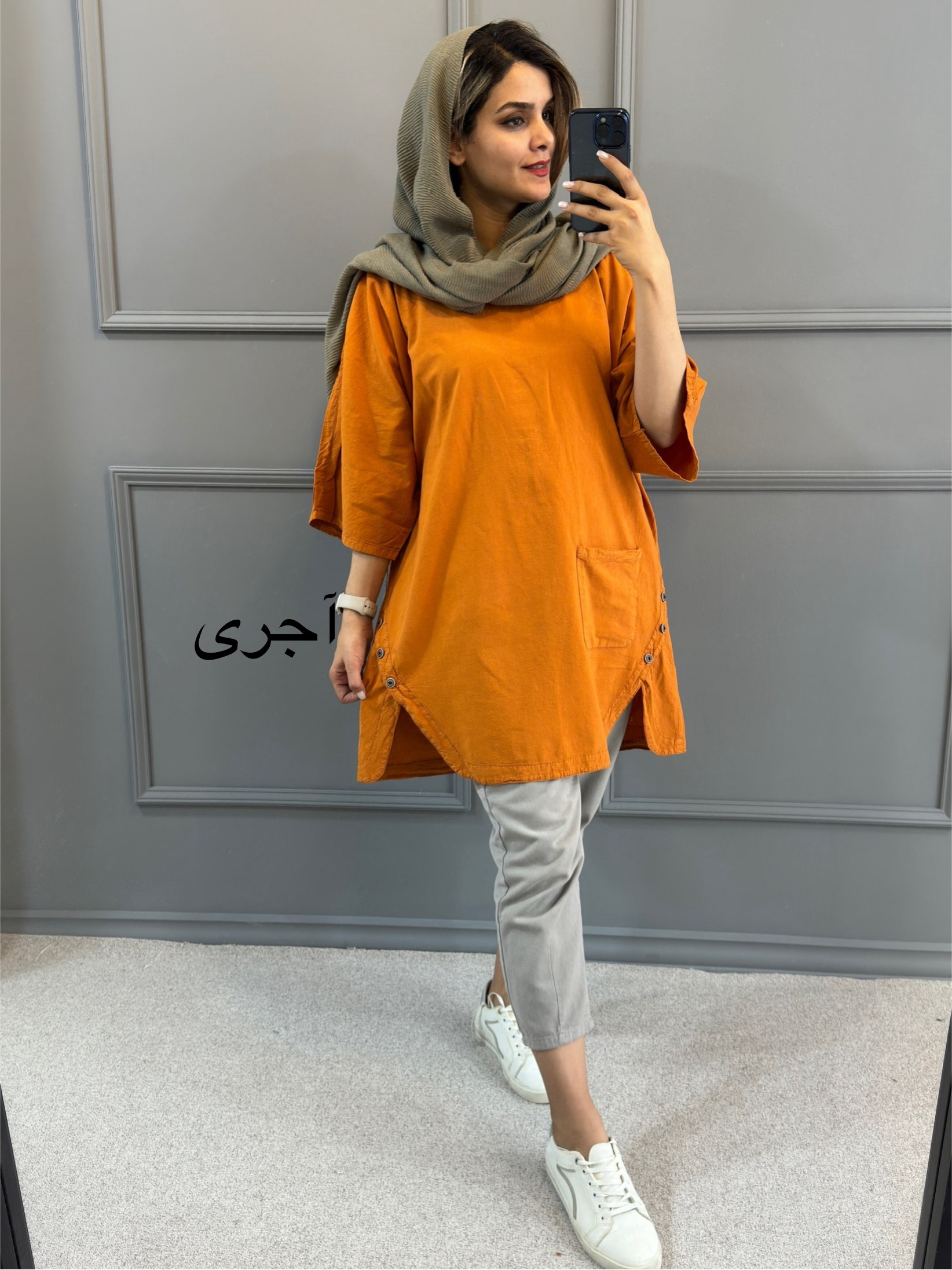 مانتو لینن بغل ( دکمه دارای ایراد جزیی)