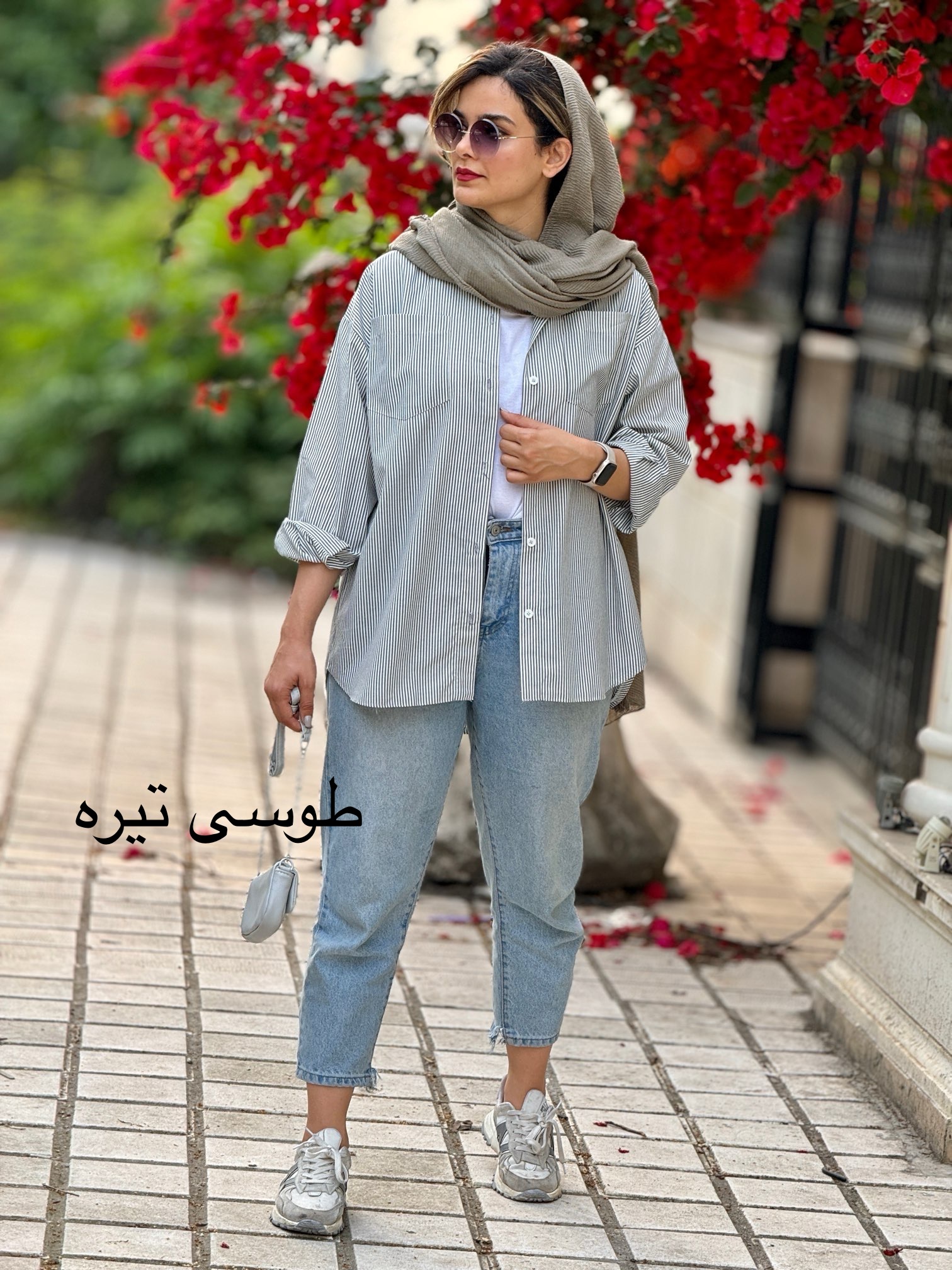 مانتو لینن راه راه