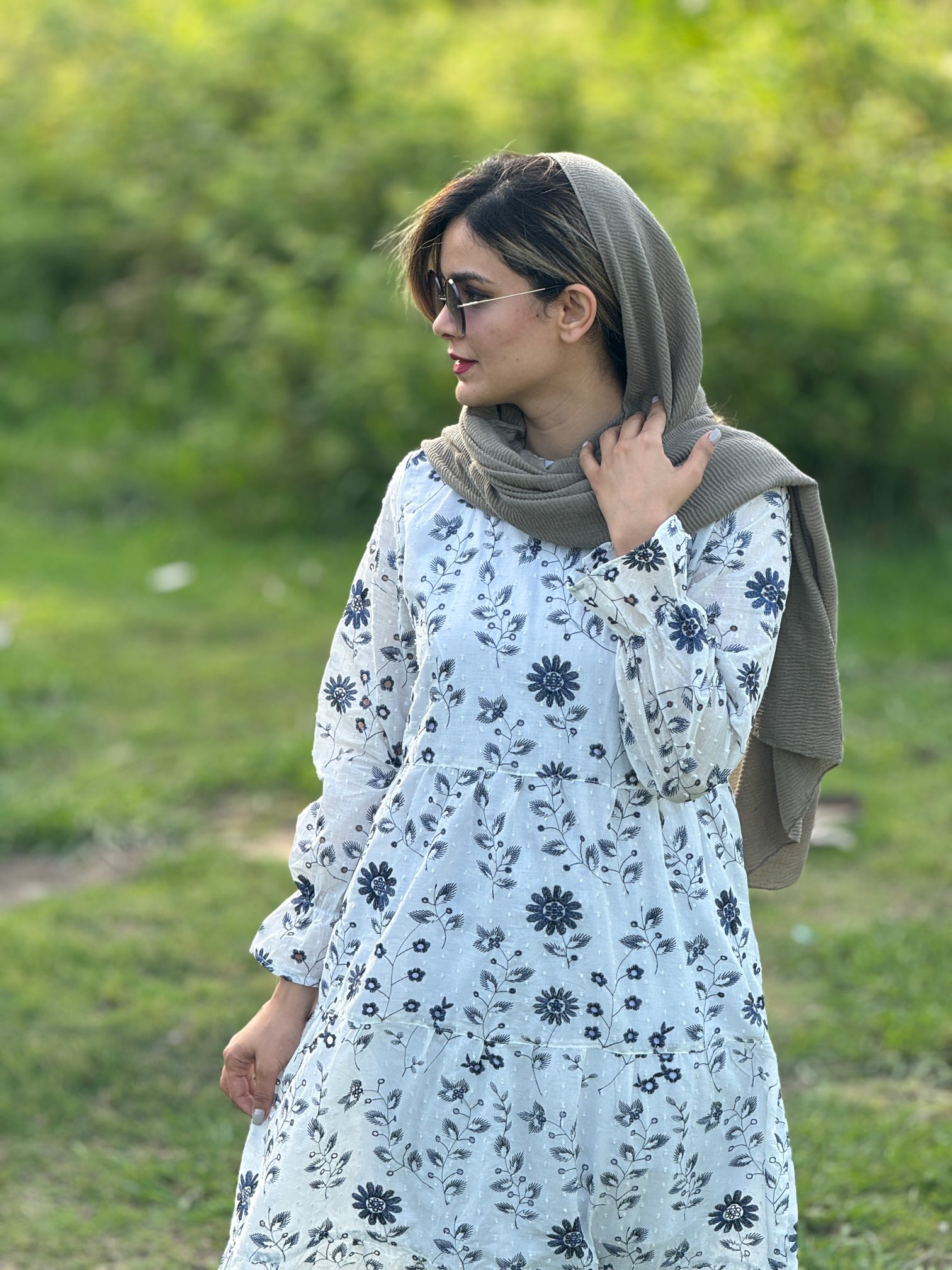 پیراهن مانتویی خامه دوزی