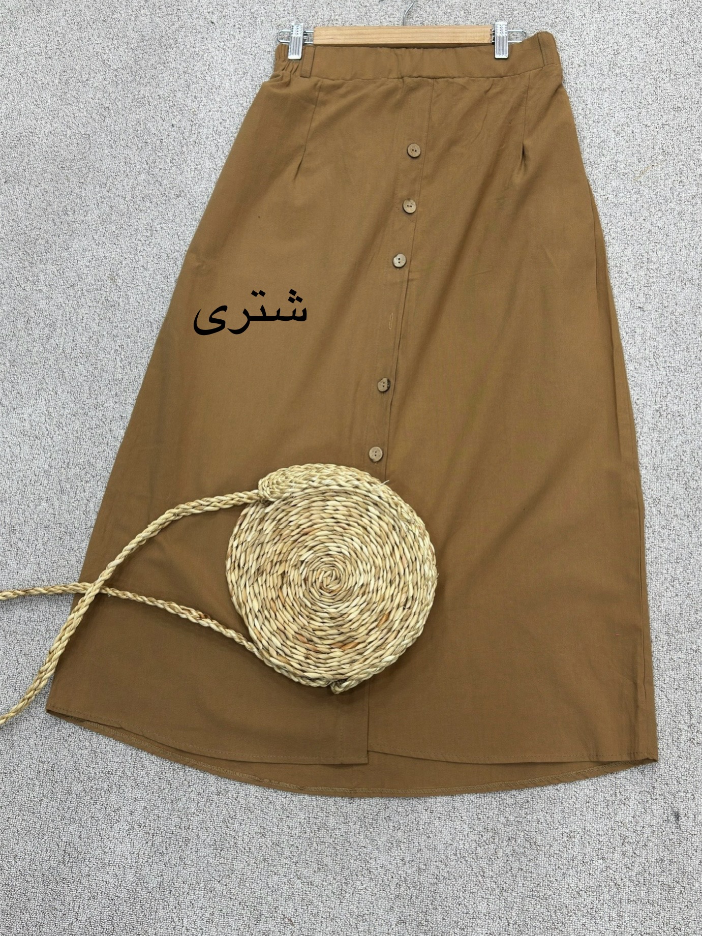 دامن لینن کمربنددار