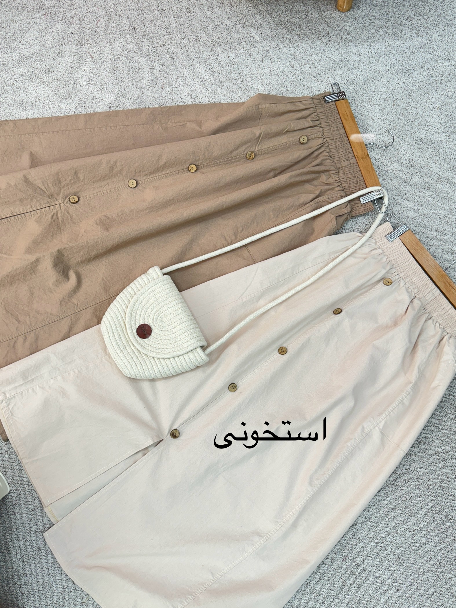 دامن لینن بغل دکمه