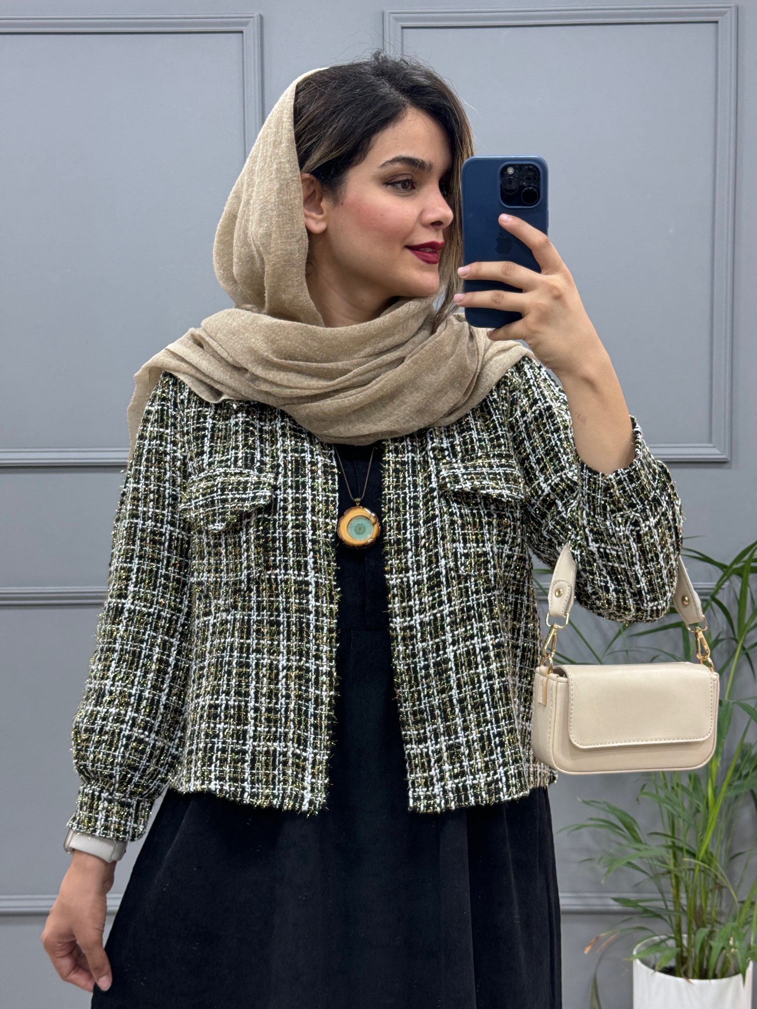 ست پیراهن مانتویی و کت شانل ملودی