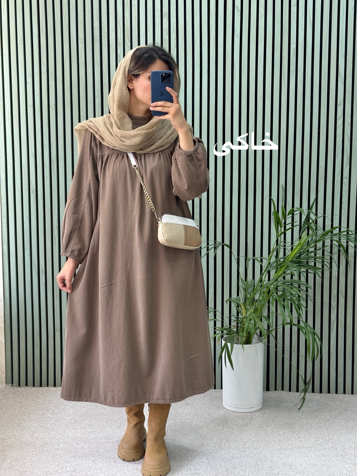 پیراهن مانتویی کتان
