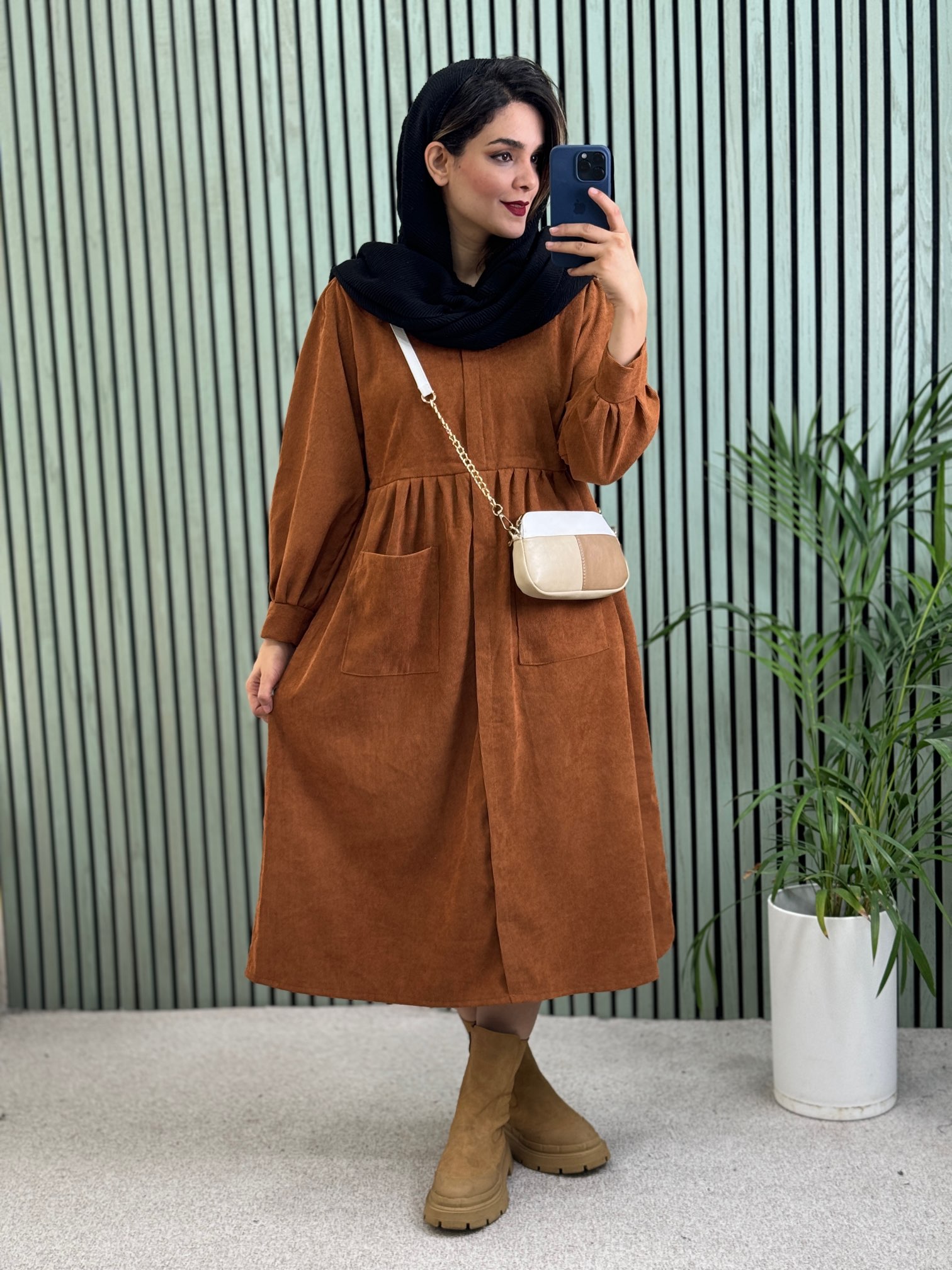 پیراهن مانتویی دوجیب