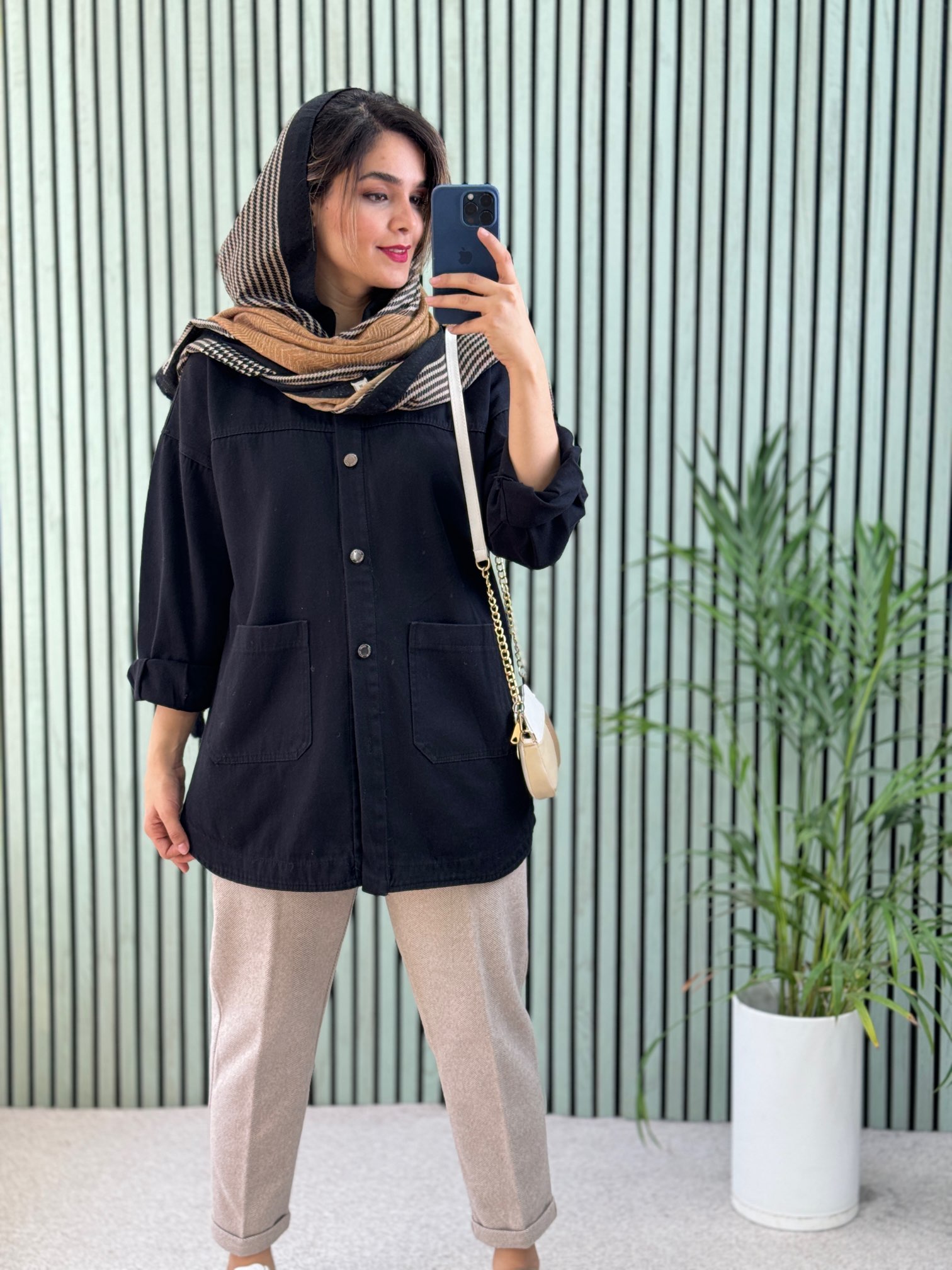 کتان ضخیم جیب پایین