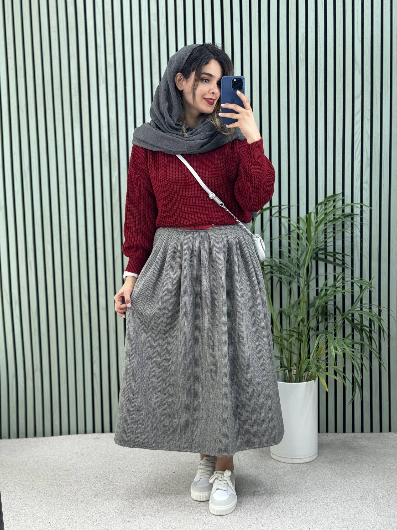 دامن پشمی جناغی