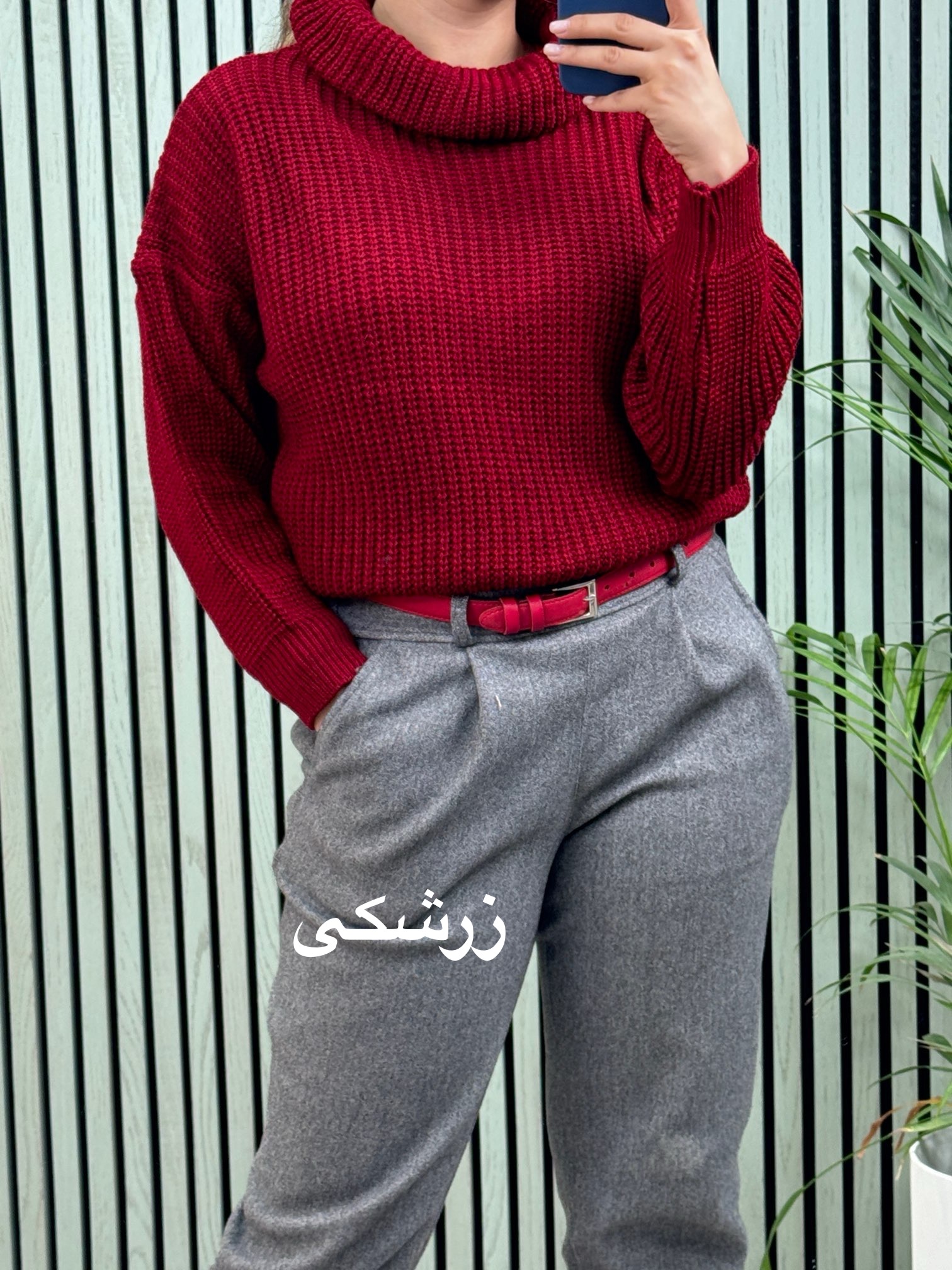 بافت زنانه یقه شل کوتاه