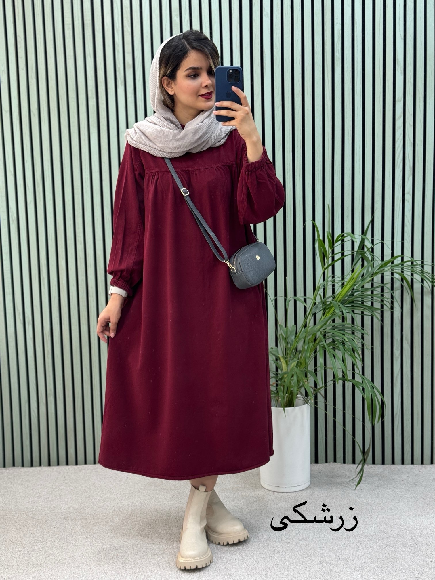 پیراهن مانتویی کتان