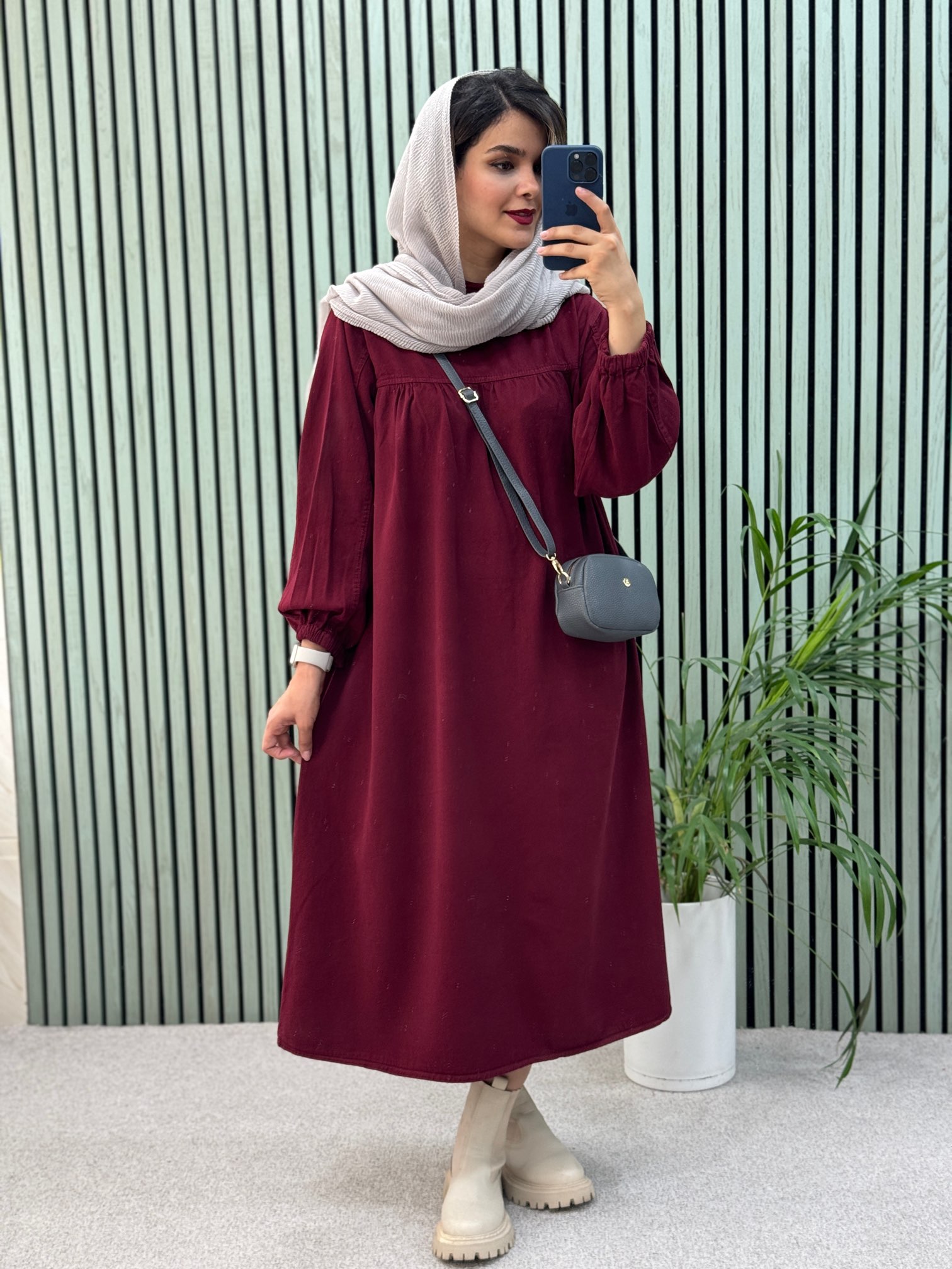 پیراهن مانتویی کتان