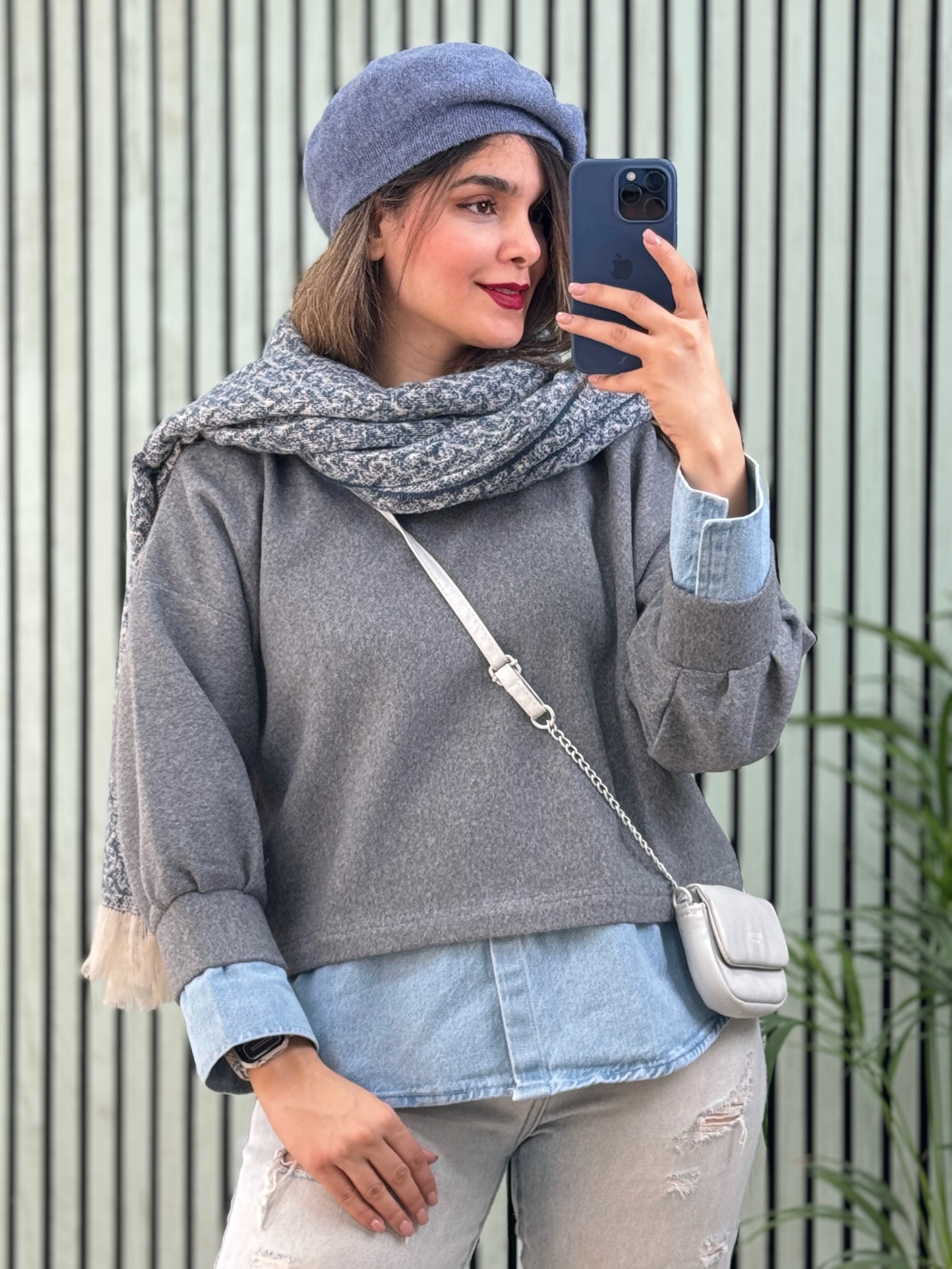 مانتو ترکیبی فوتر و جین