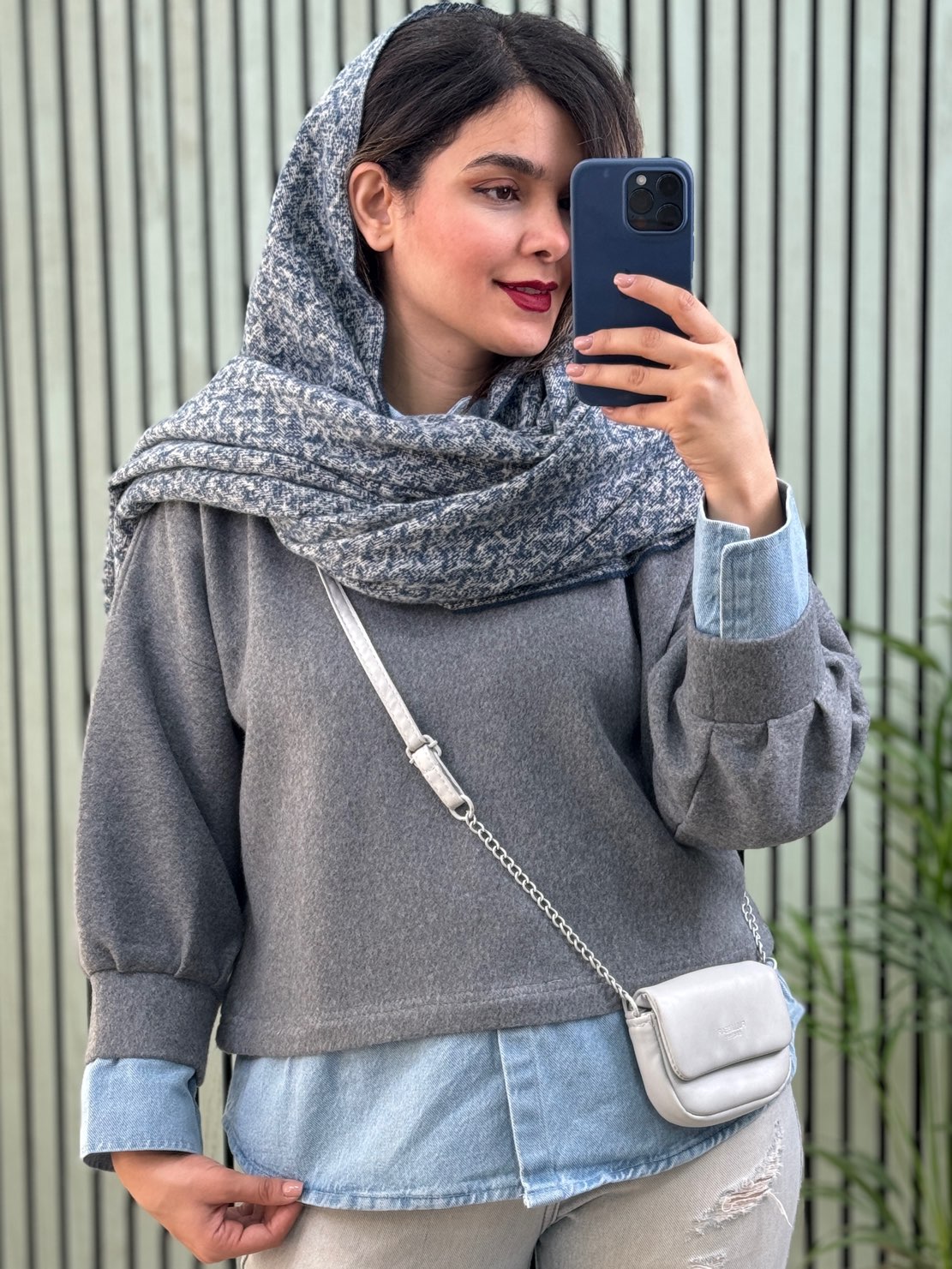 مانتو ترکیبی فوتر و جین