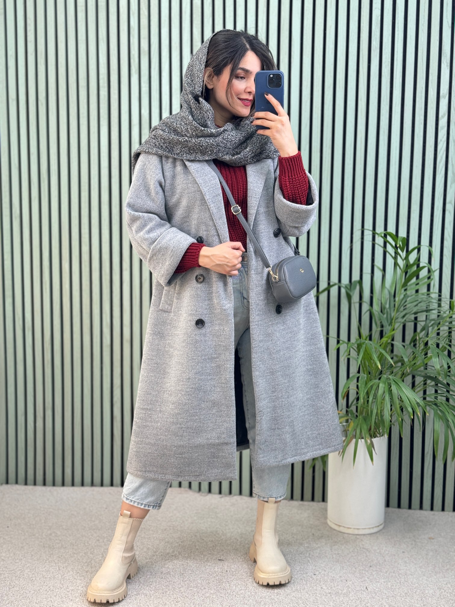 پالتو فوتر آستردار گندم