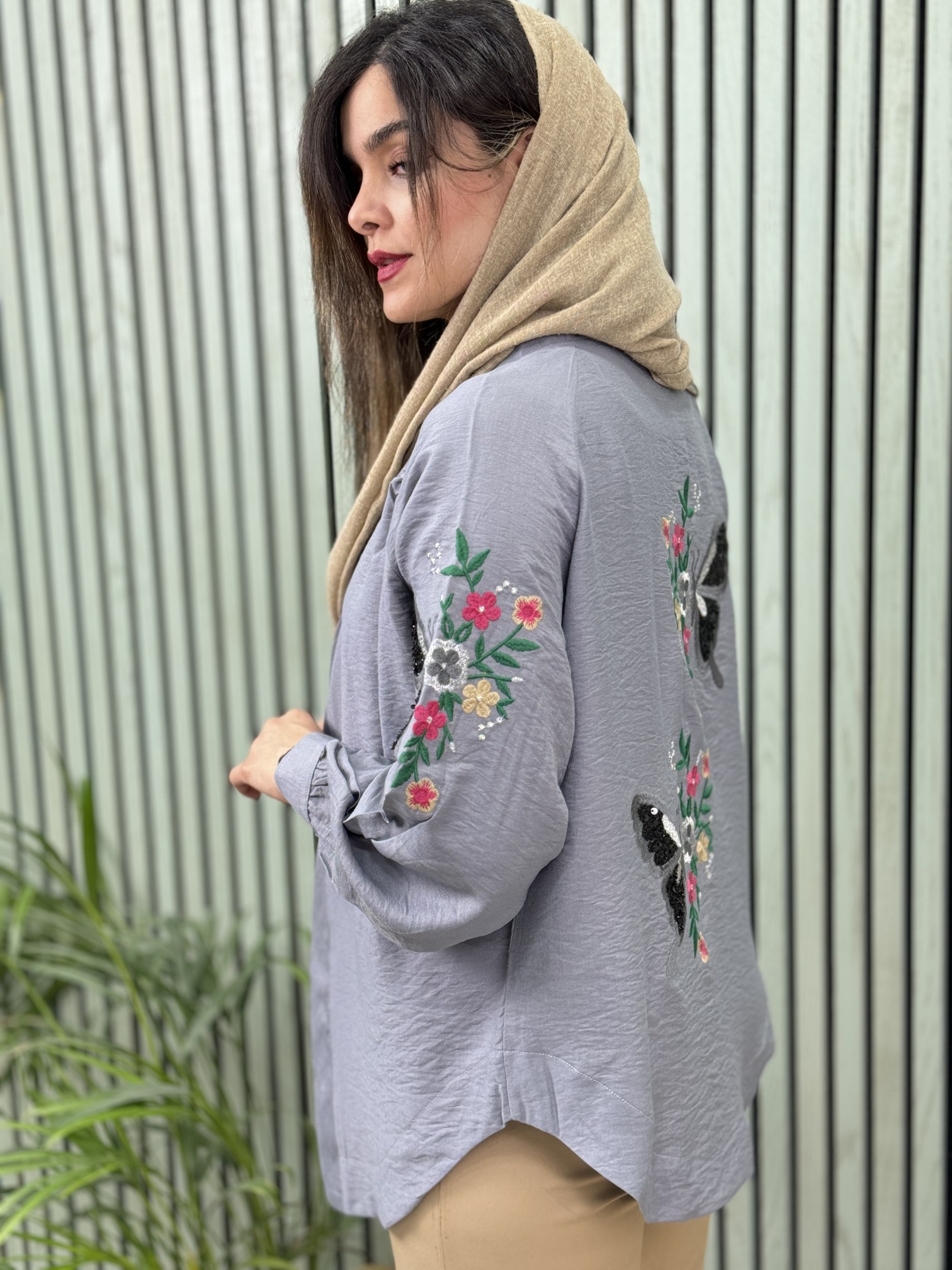 شومیز گلدوزی پروانه