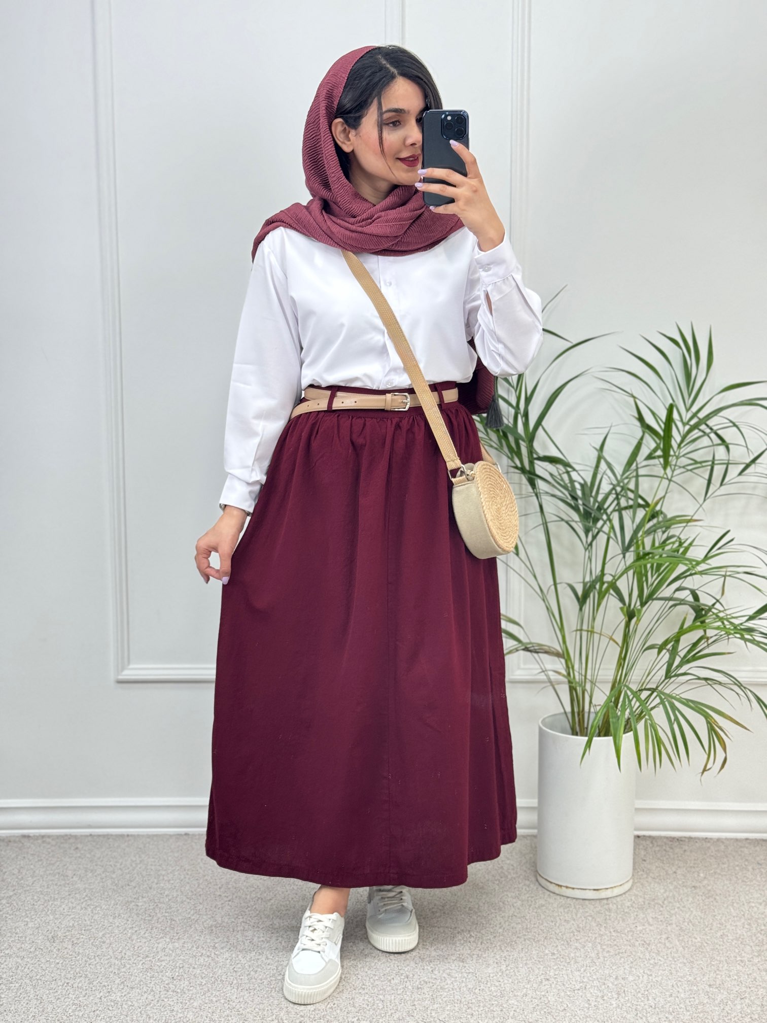 دامن لینن زارا