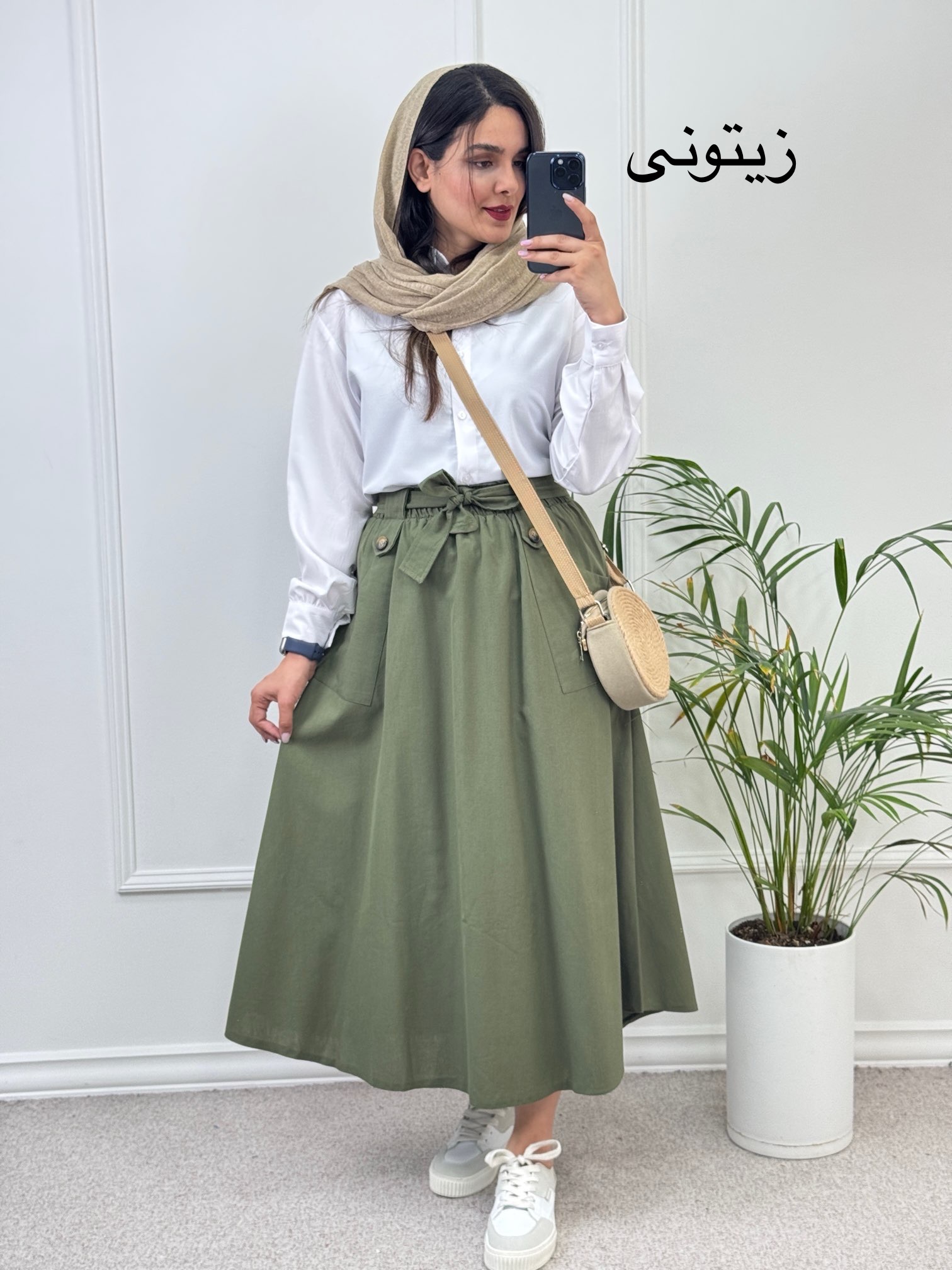 دامن لینن آوا