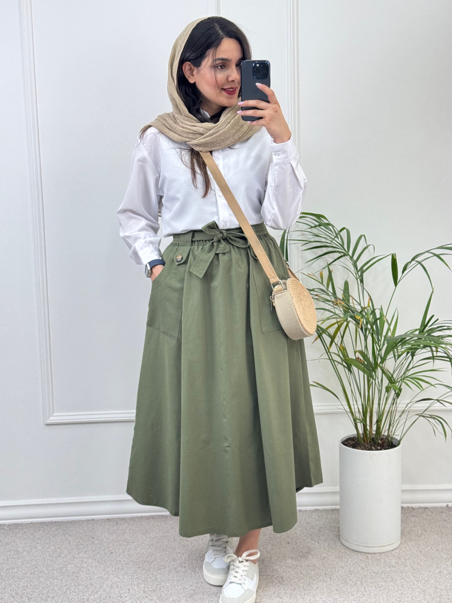 دامن لینن آوا