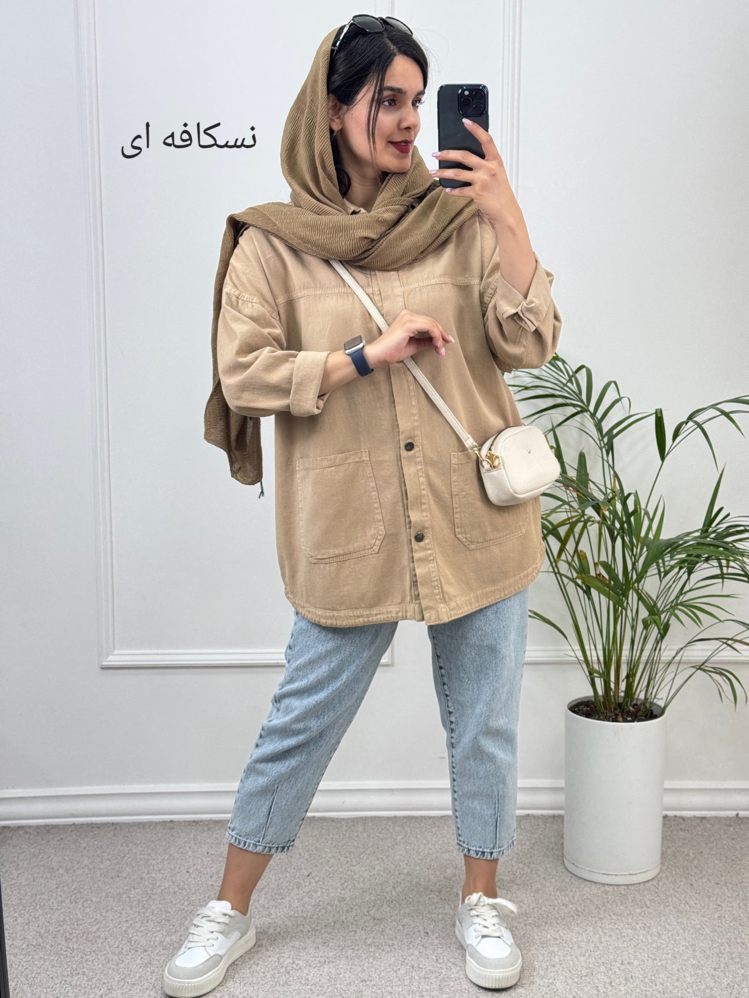 مانتو کتان جیب پایین