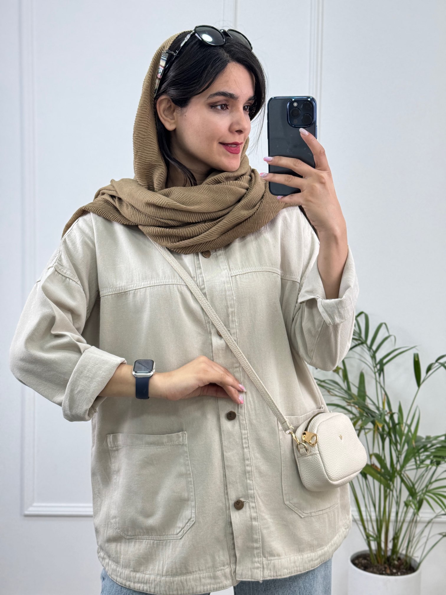 مانتو کتان جیب پایین