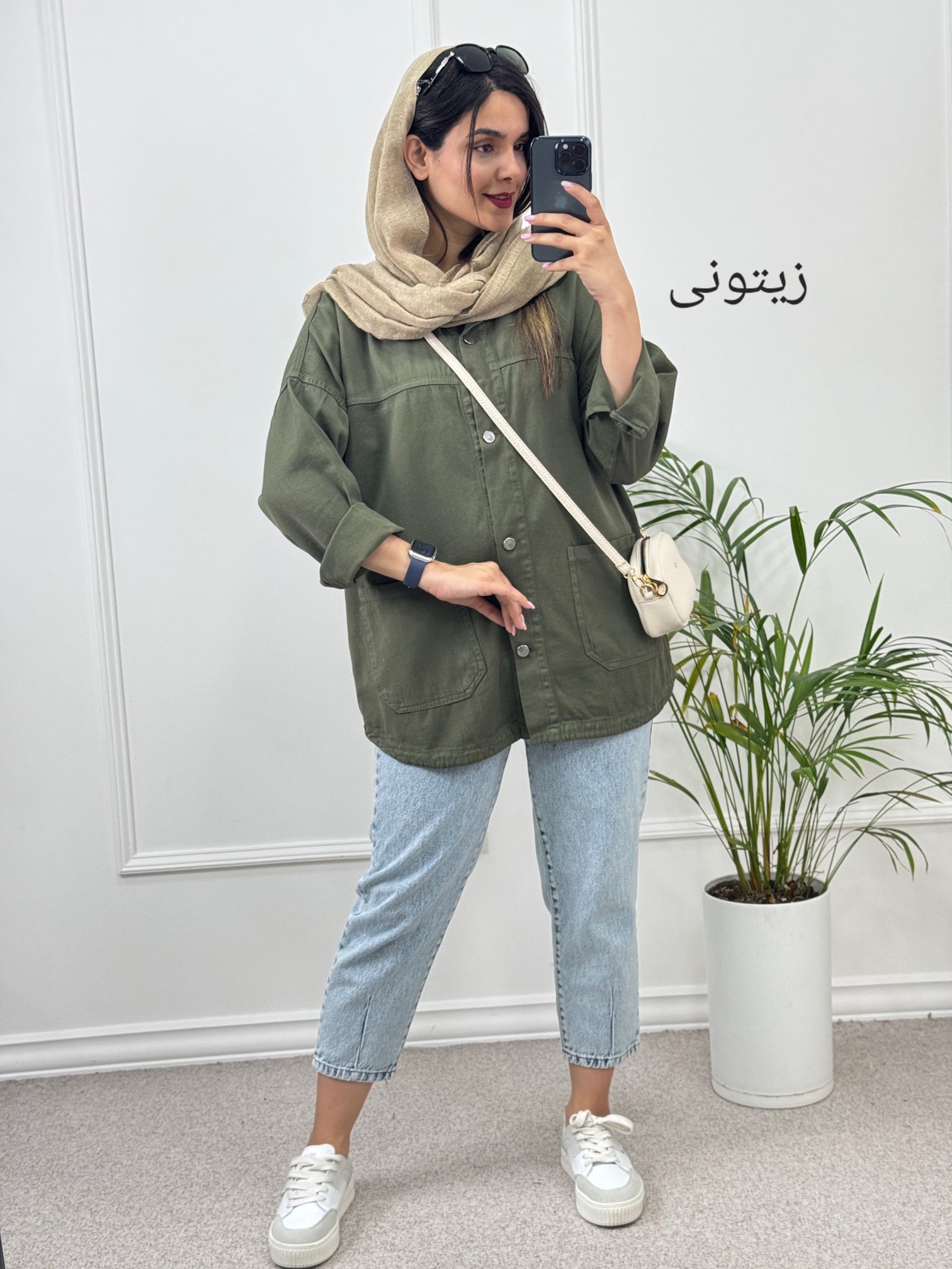 مانتو کتان جیب پایین