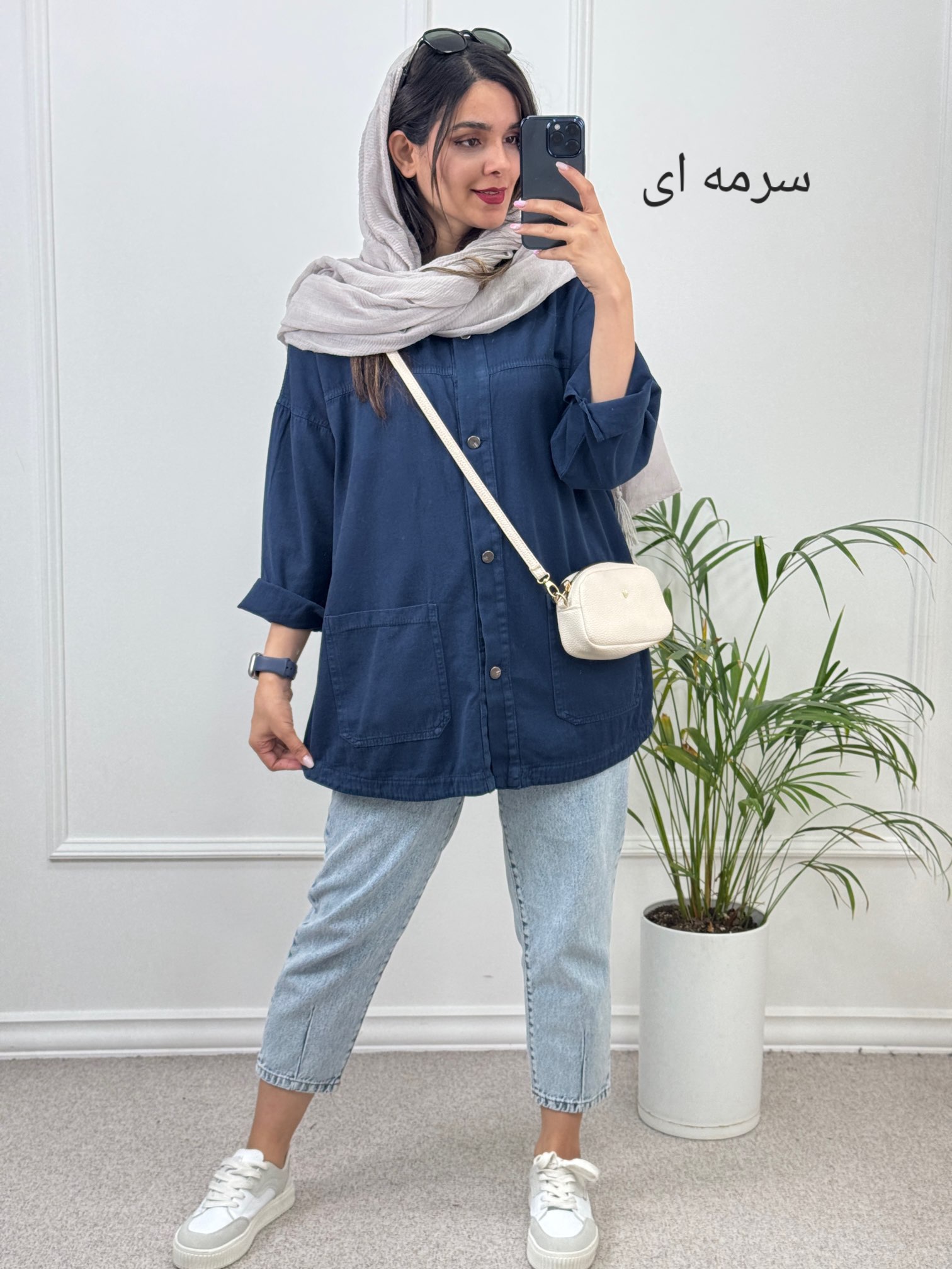 مانتو کتان جیب پایین