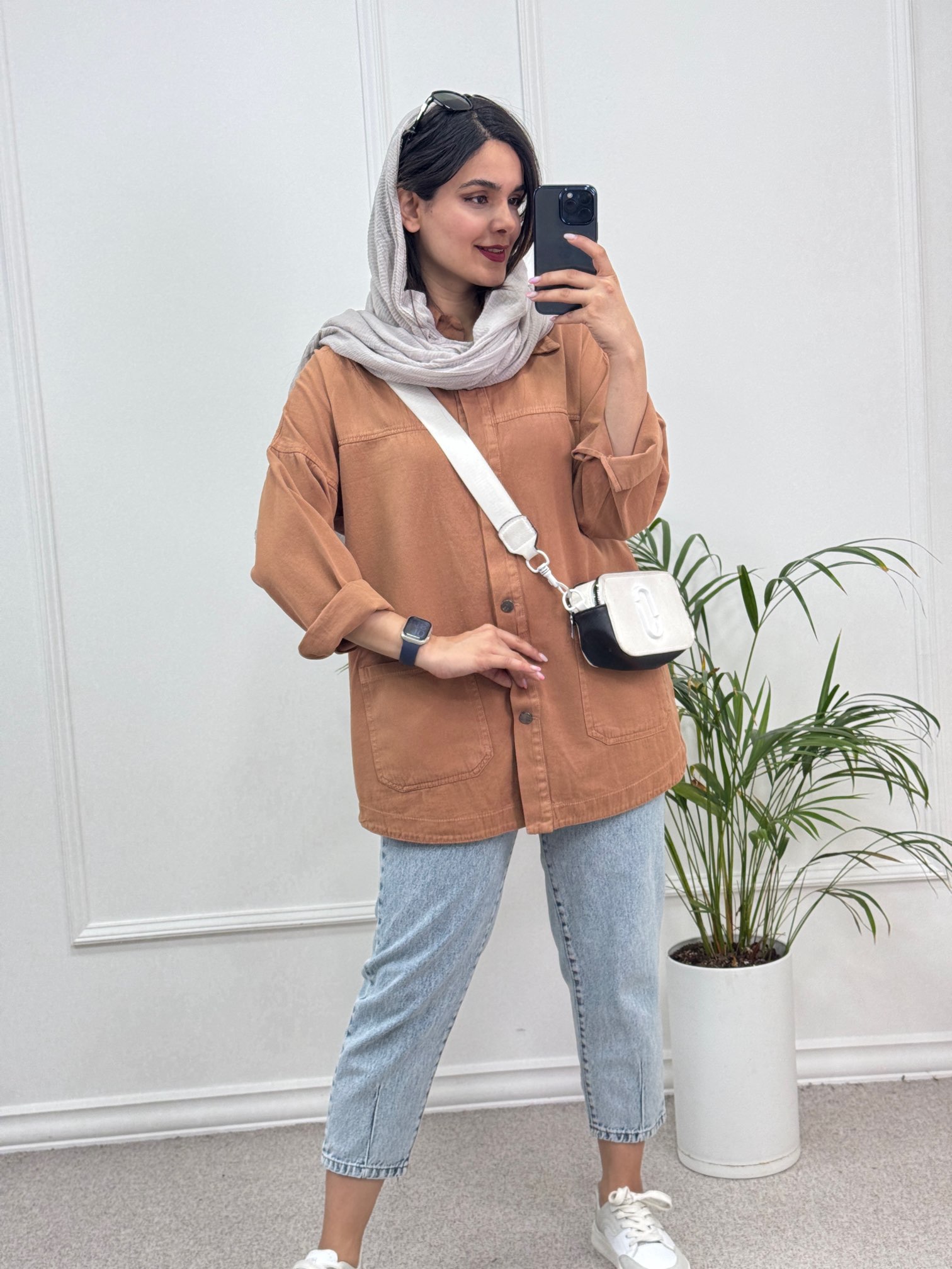 مانتو کتان جیب پایین