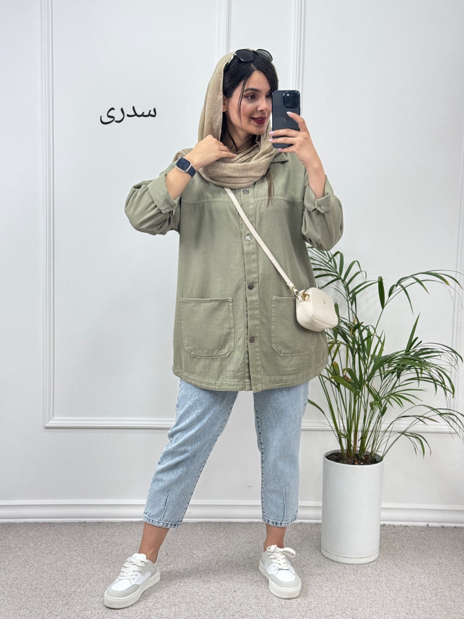 مانتو کتان جیب پایین