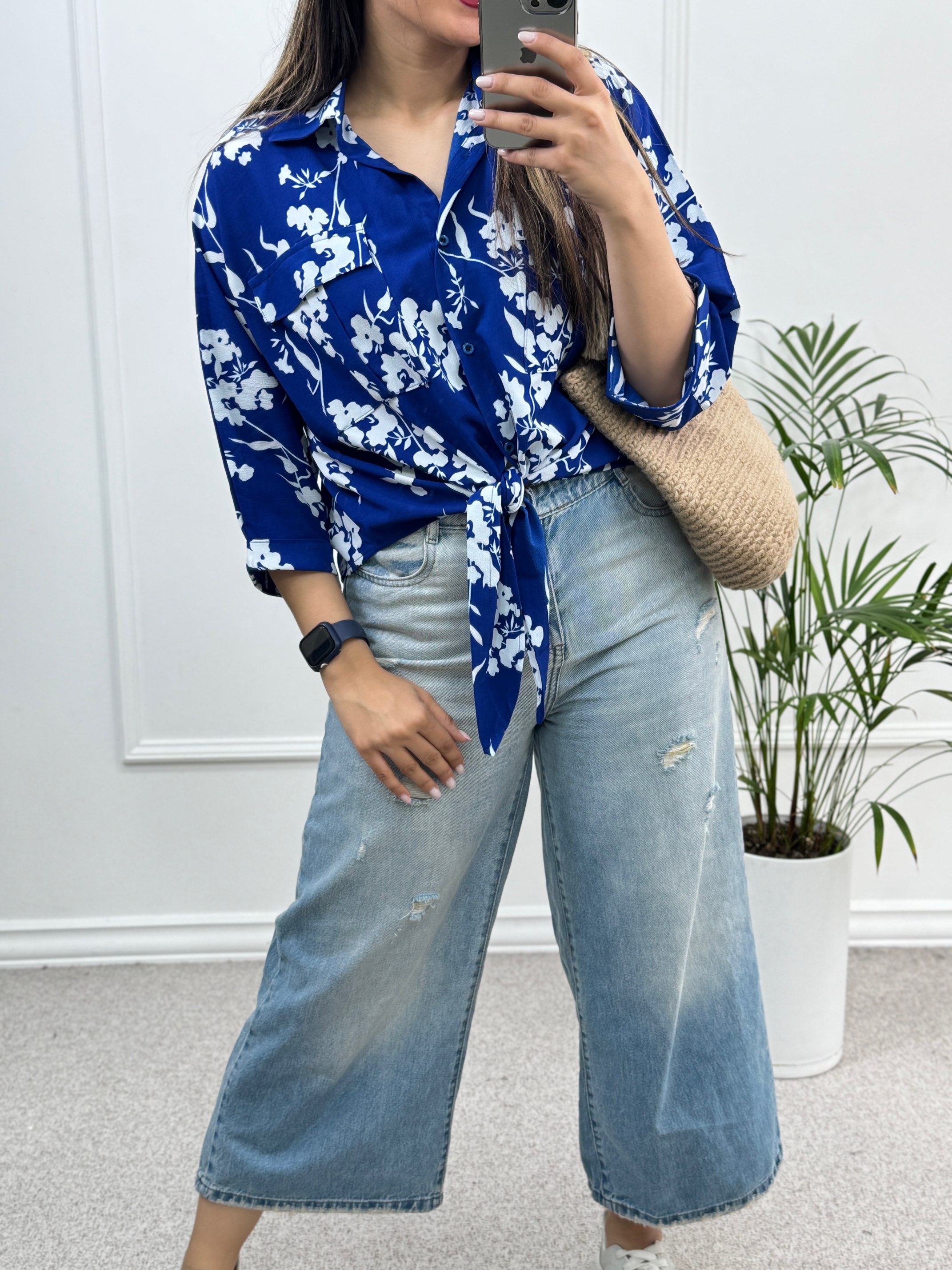 شومیز گره ای گُلی