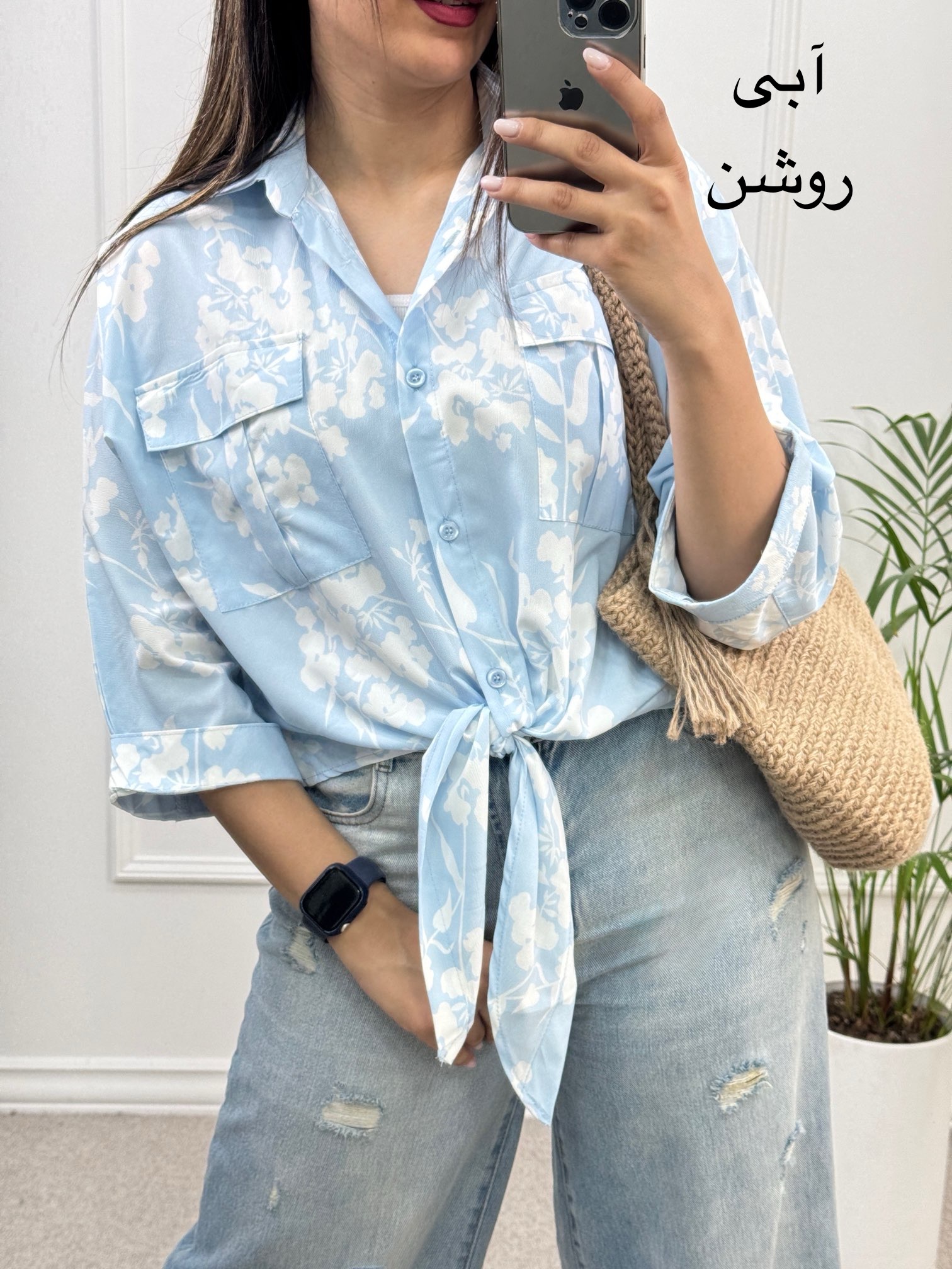 شومیز گره ای گُلی