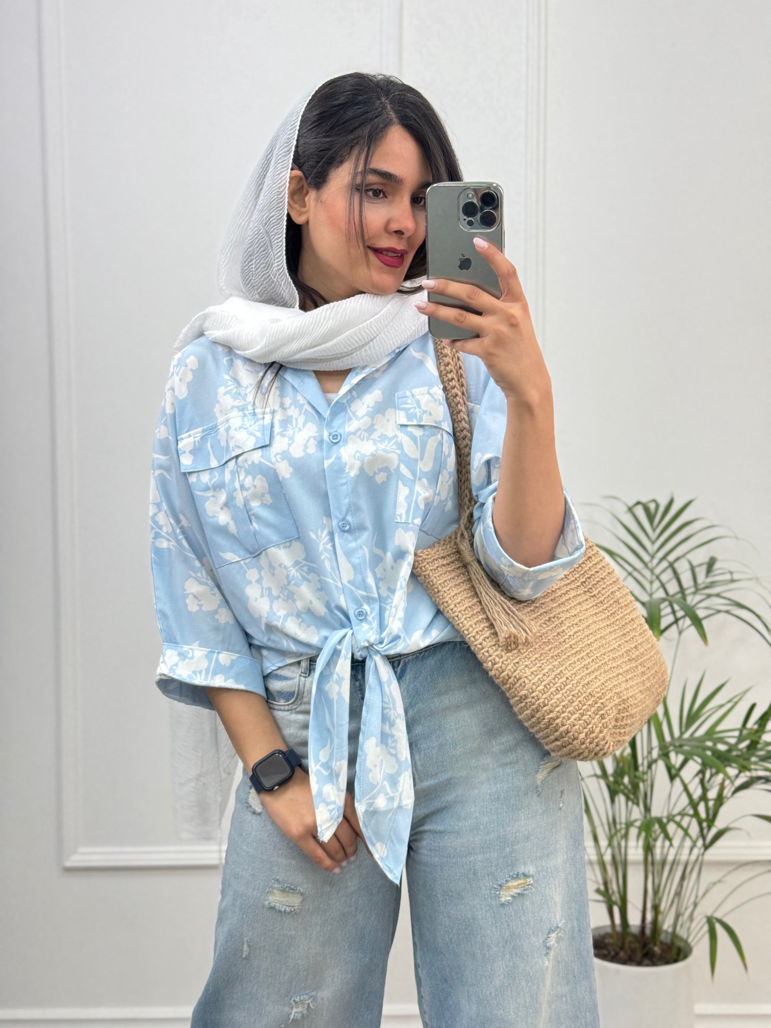 شومیز گره ای گُلی