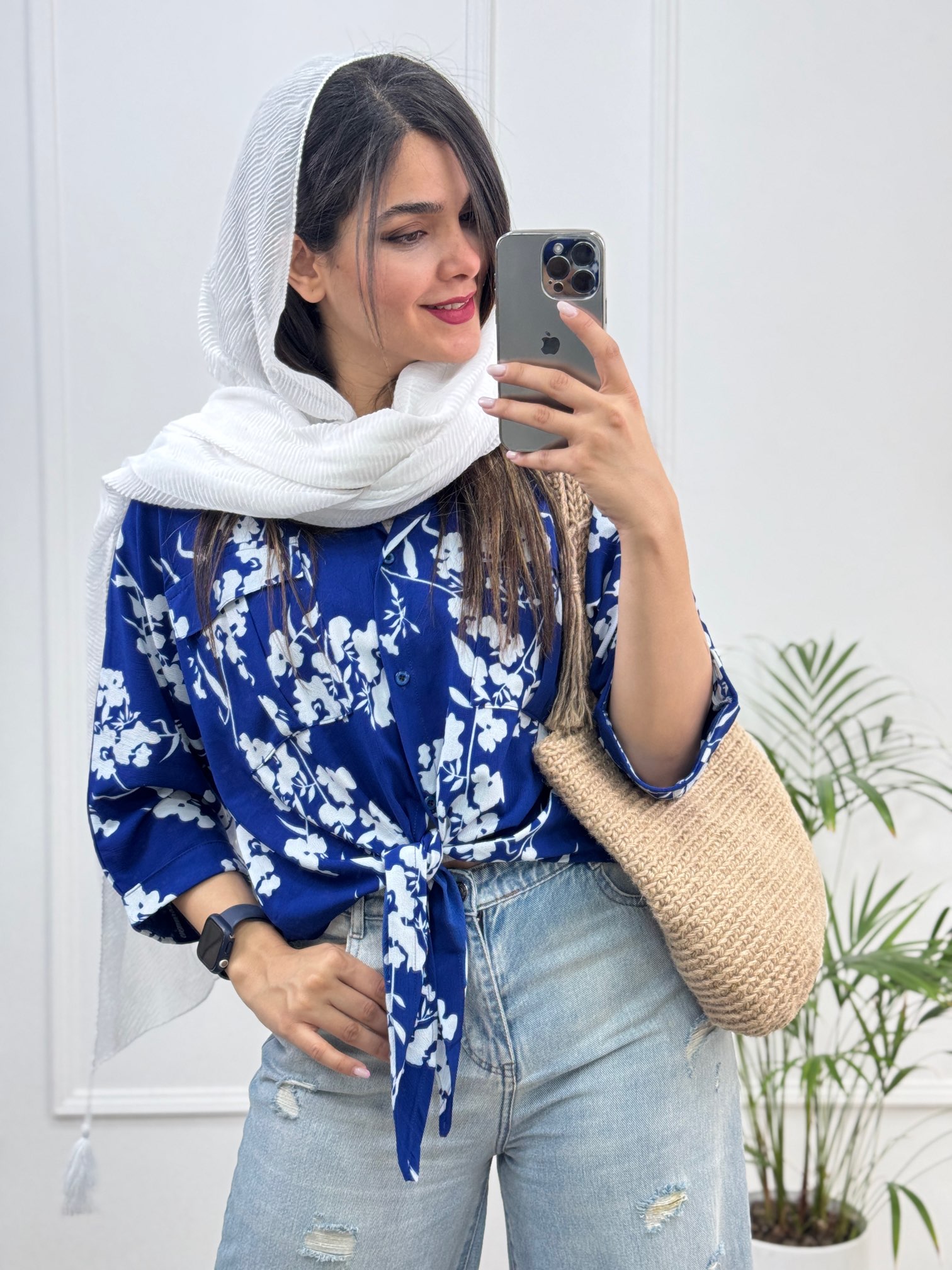 شومیز گره ای گُلی