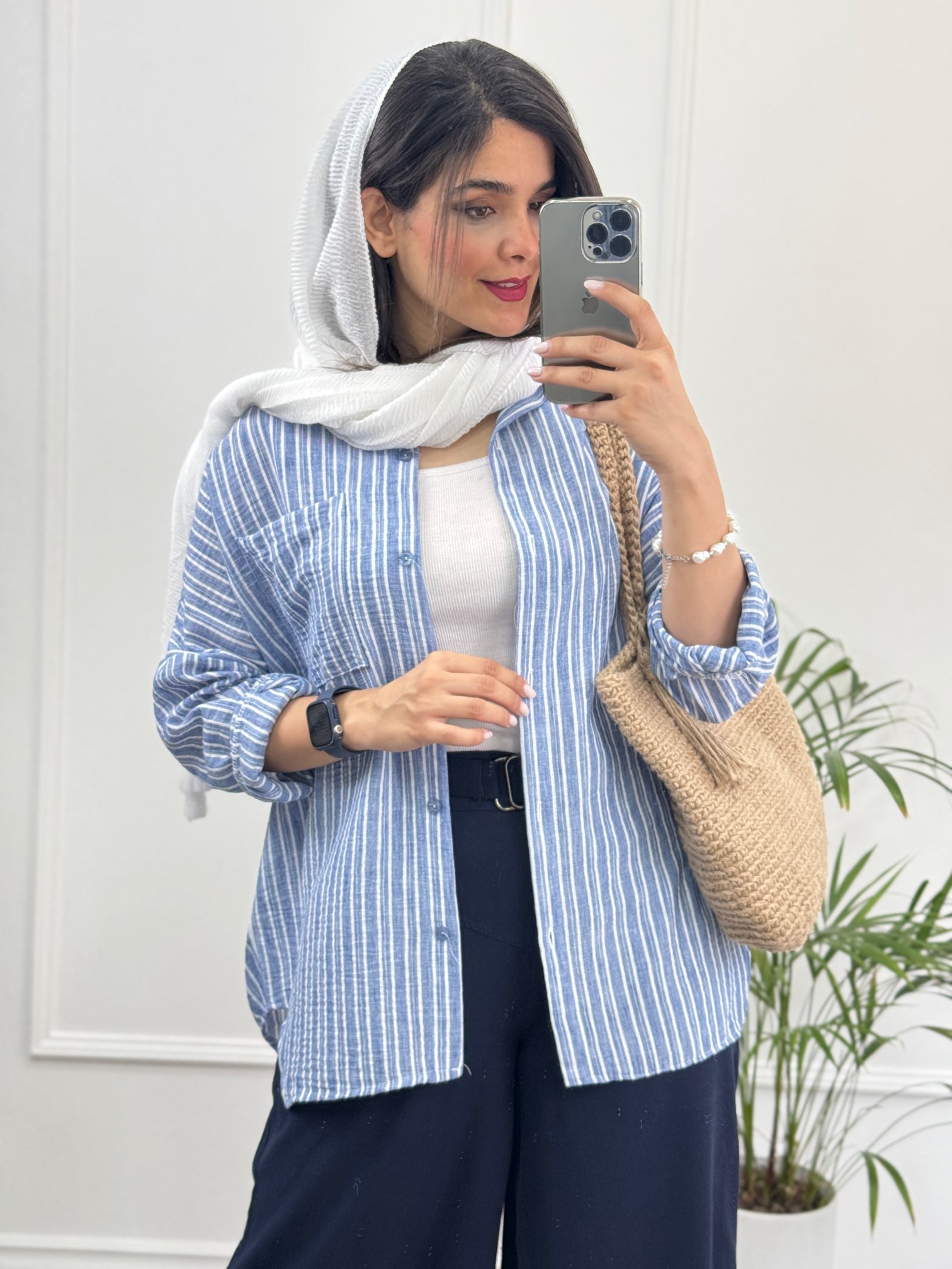 مانتو لینن راه راه نازلی