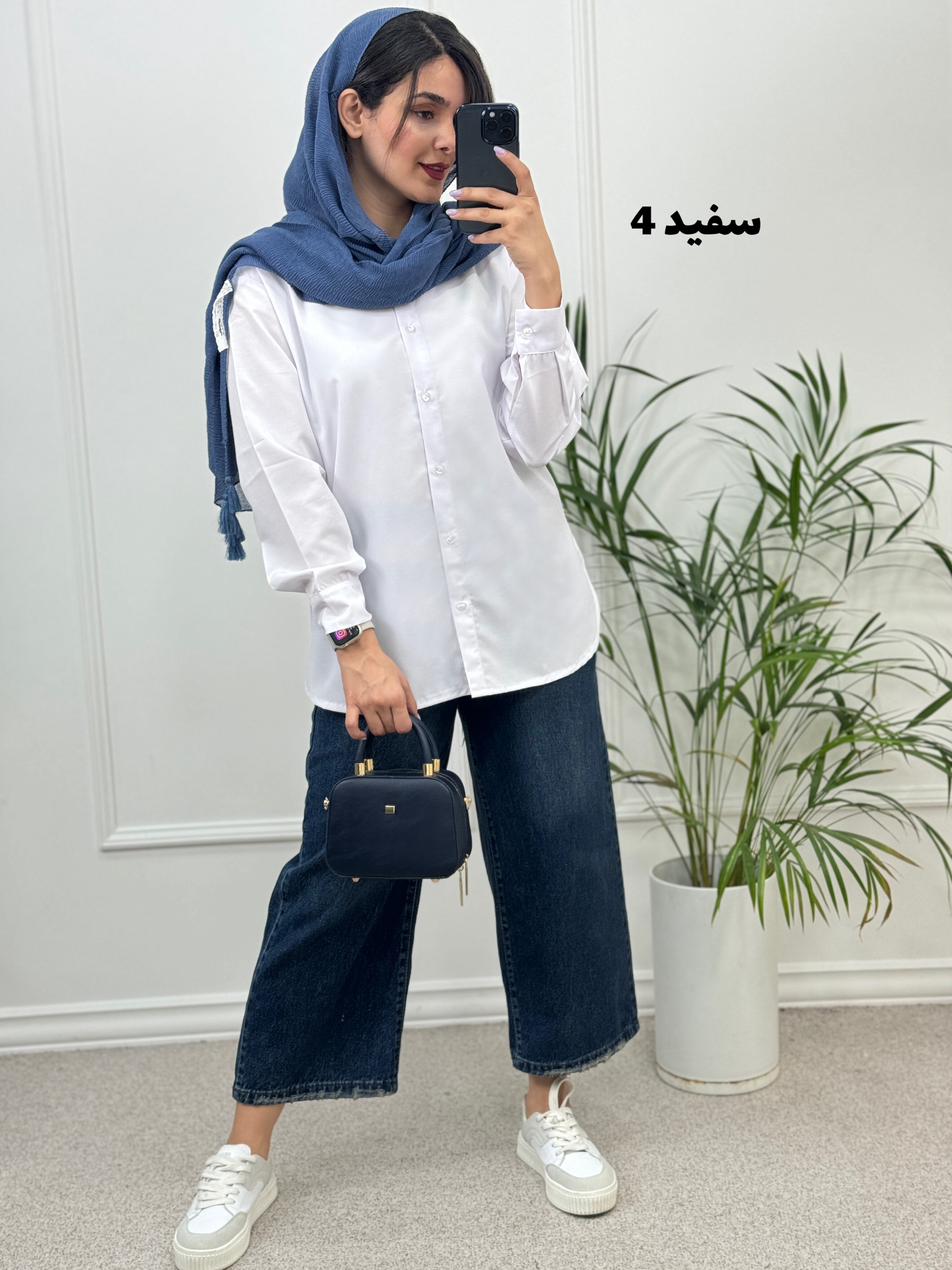 شومیز سفید basic ( دارای ایراد جزئی )