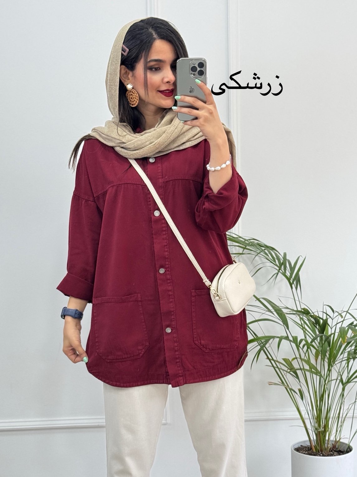 مانتو کتان جیب پایین