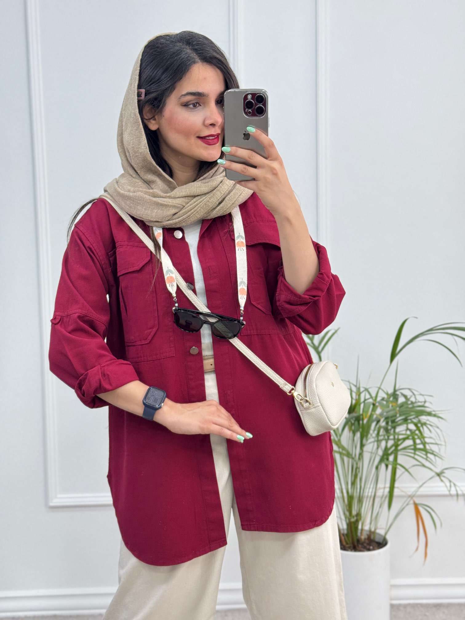 مانتو کتان ساتین